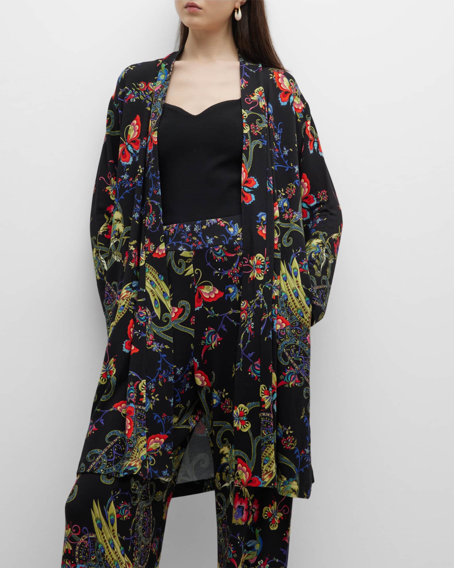 Johnny Was Pottery Printed Bamboo-Blend Duster | Neiman Marcus