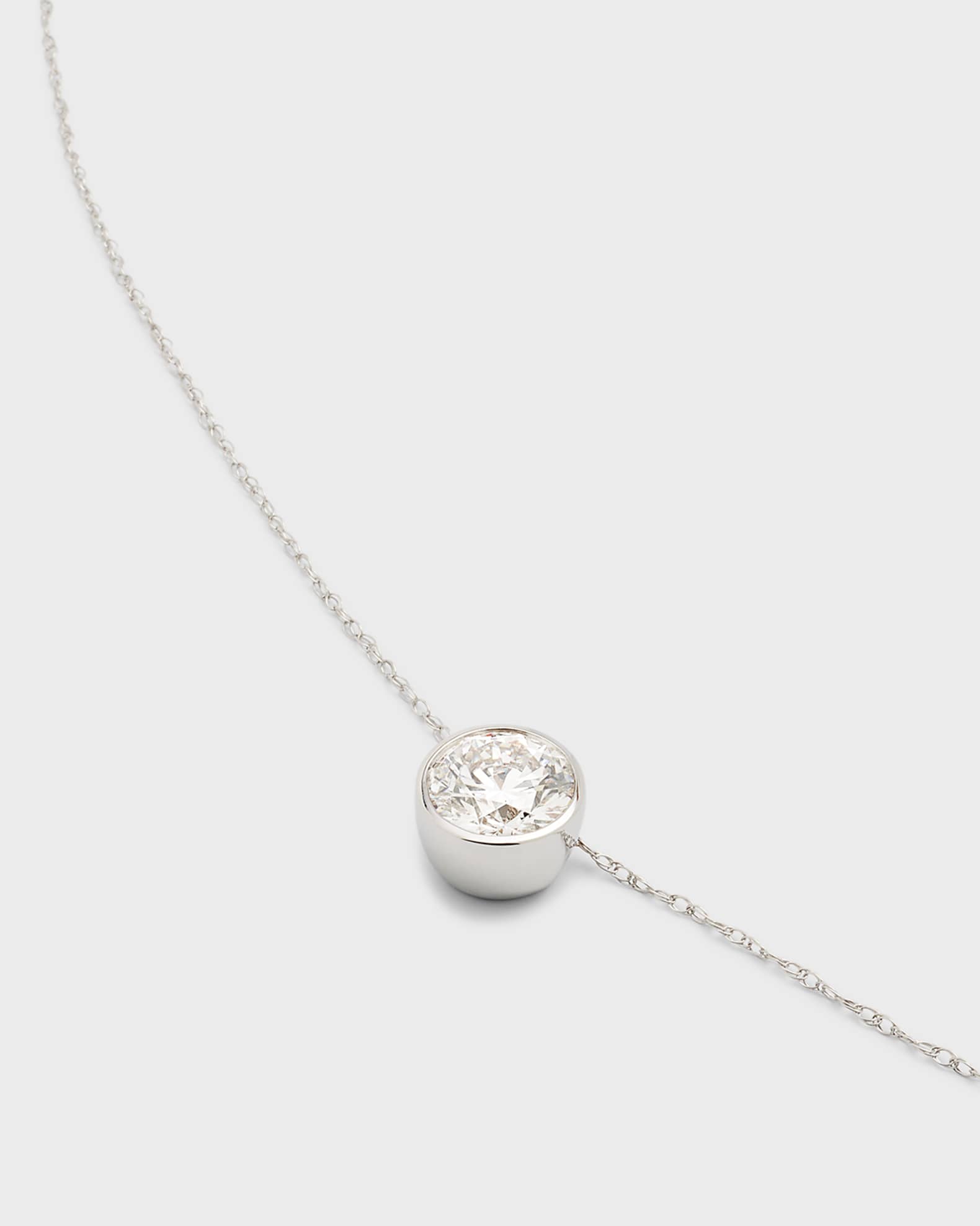 Lab Grown Diamond 18K White Gold Round Pendant 1