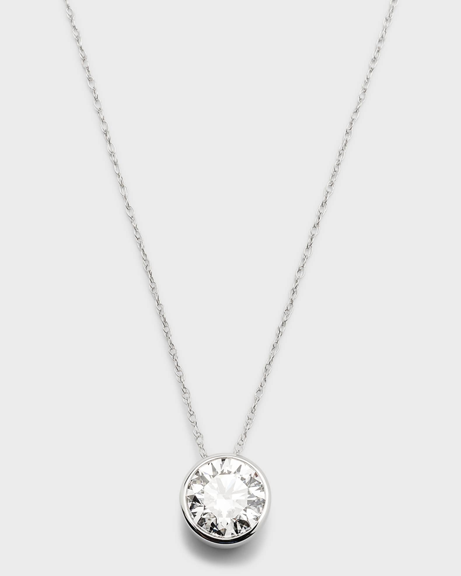 Lab Grown Diamond 18K White Gold Round Pendant 0