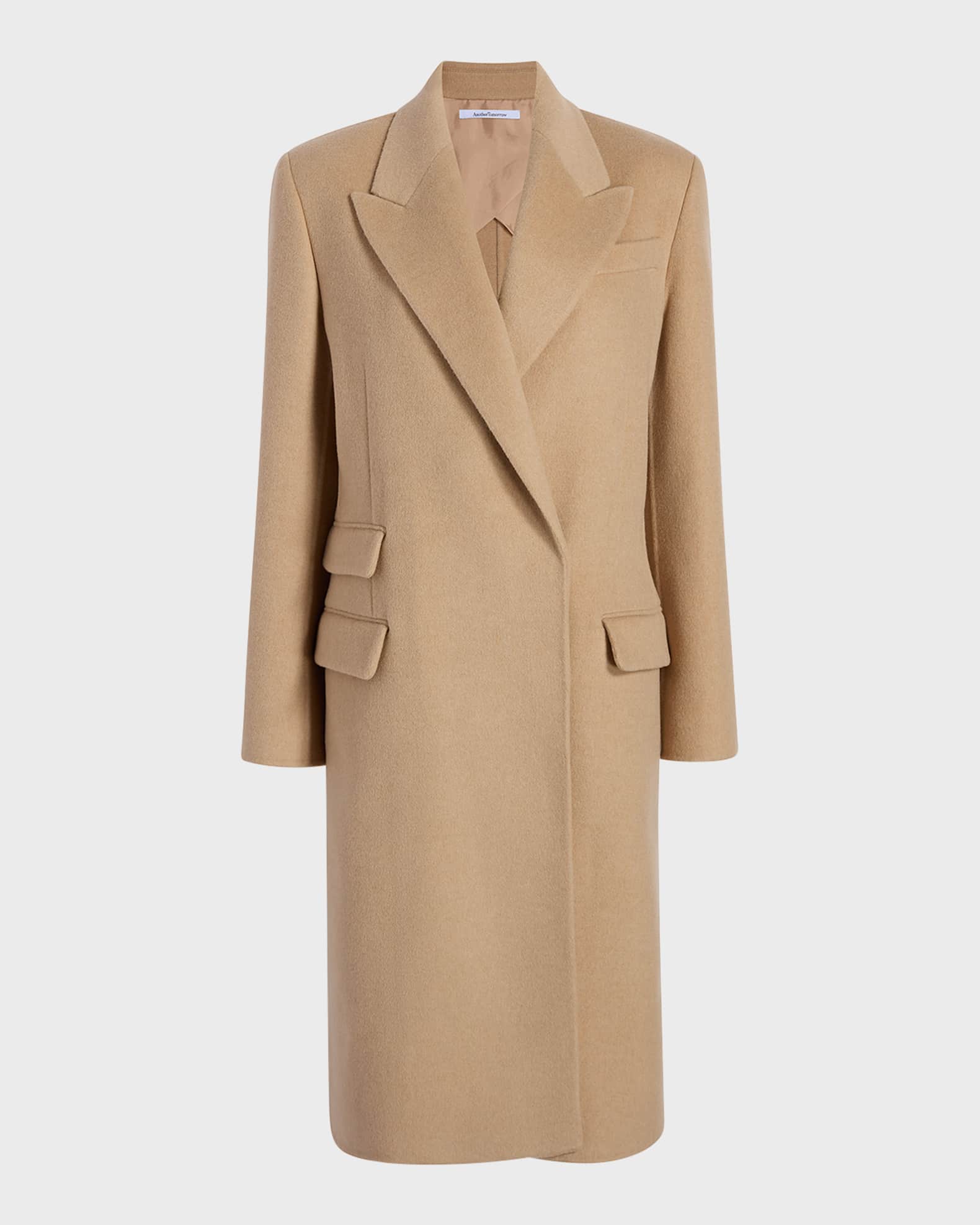 Another Tomorrow Double Faced Tailored Trench Coat Neiman Marcus