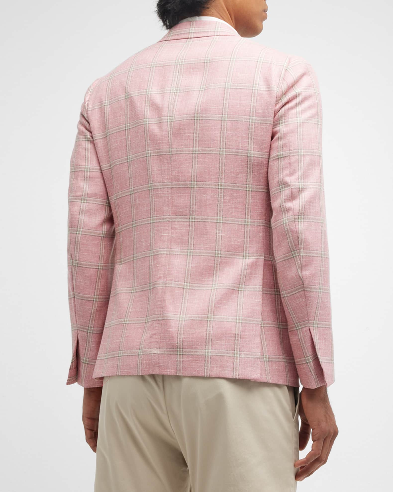Isaia Men's Windowpane Wool-Blend Sport Coat | Neiman Marcus