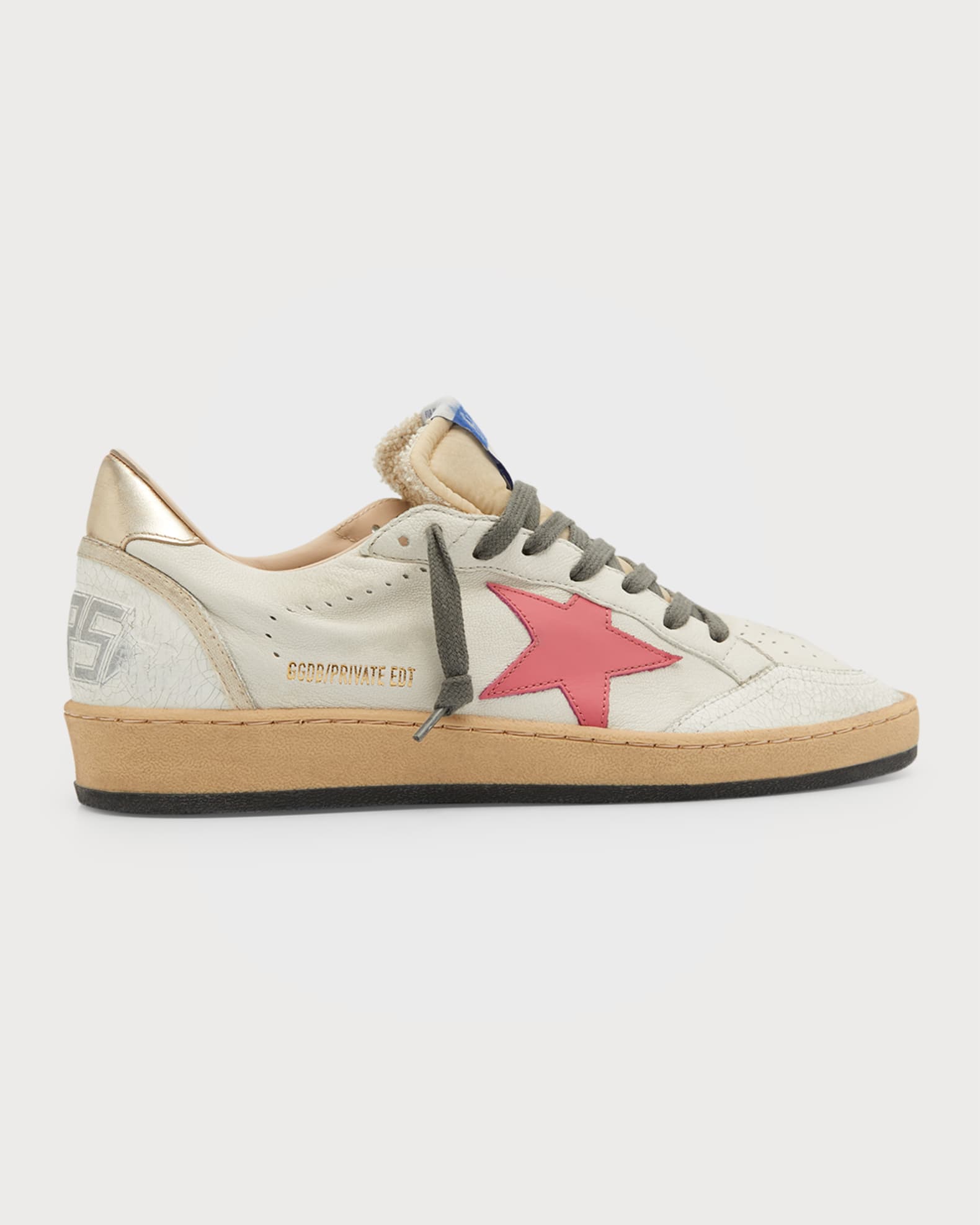 Golden Goose Ballstar Mixed Leather Low Top Sneakers Neiman Marcus