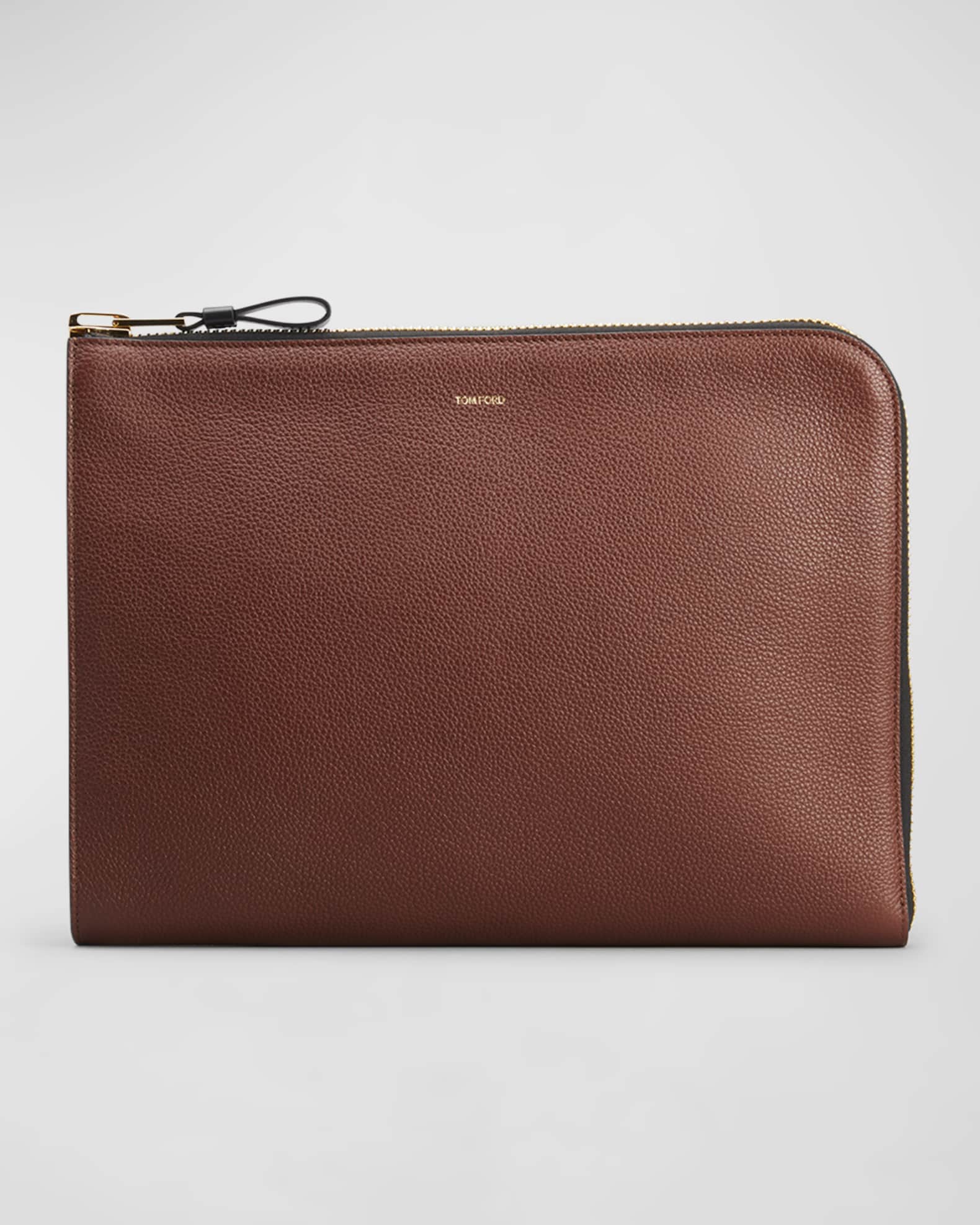 Men s Zip Around Leather Portfolio Case