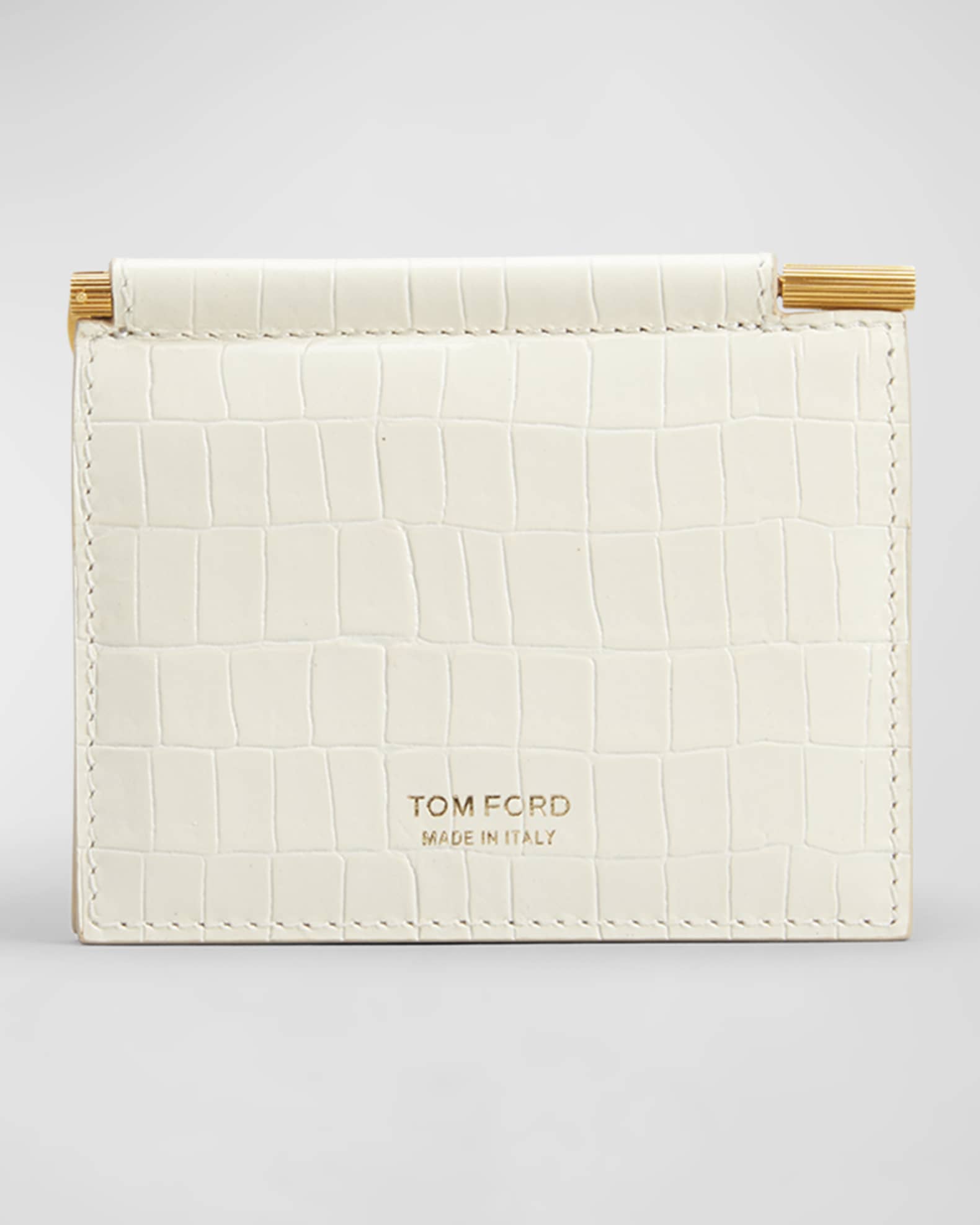 TOM FORD Men's Croc-Printed Leather Money Clip Card Holder | Neiman Marcus