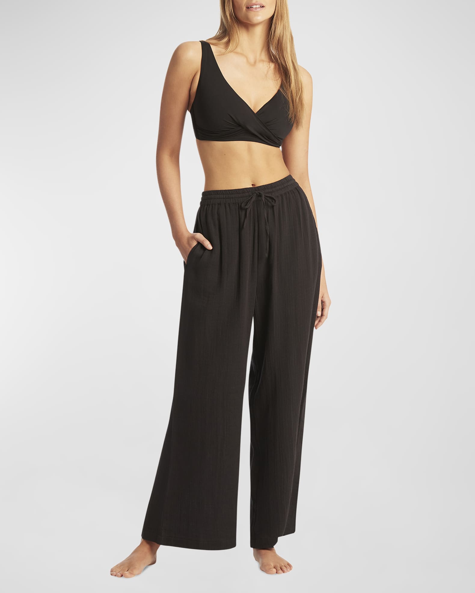 Sea Level Swim Sunset Beach Cotton Gauze Pants Neiman Marcus