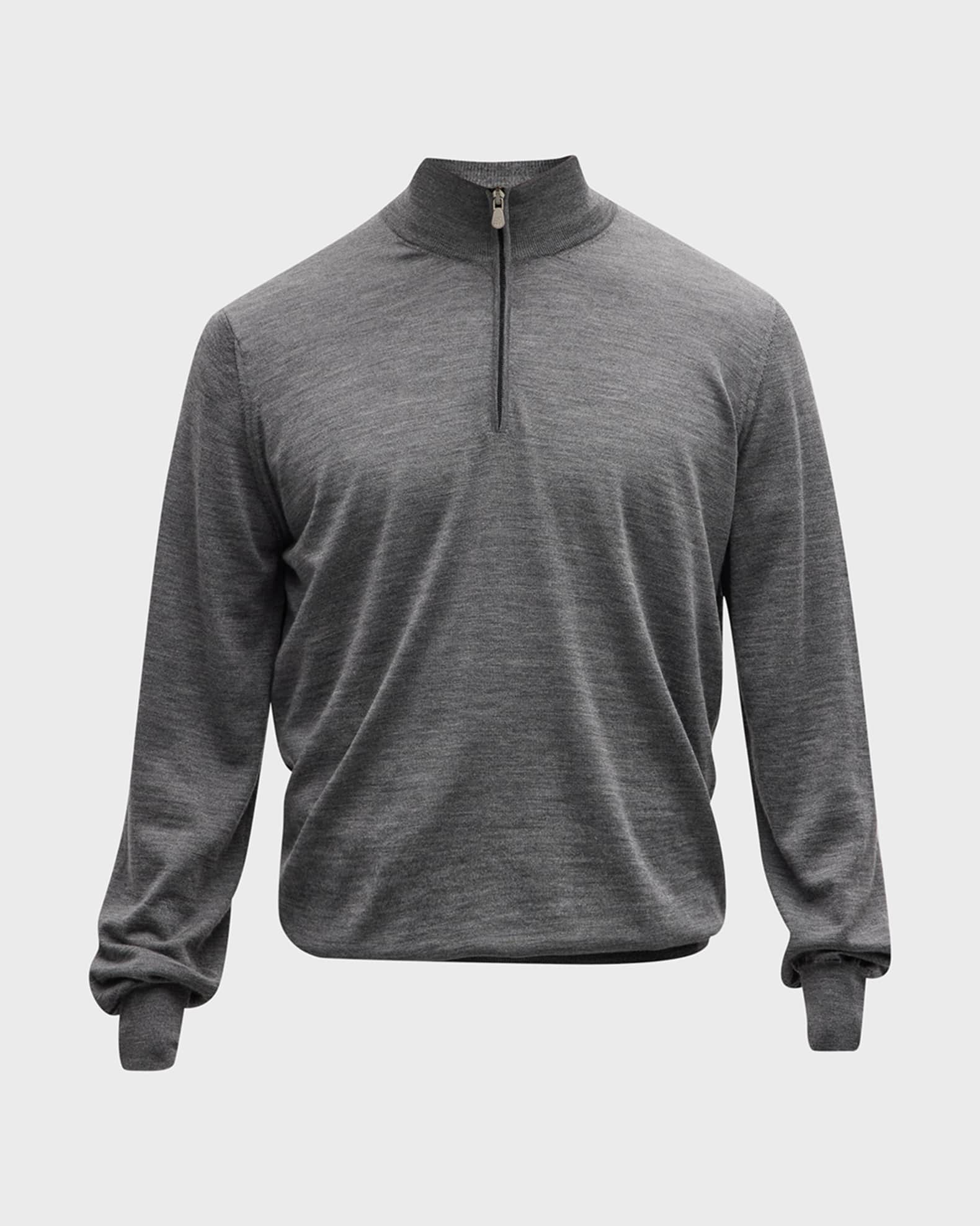 Brunello Cucinelli Men's Wool-Cashmere 1/4-Zip Sweater