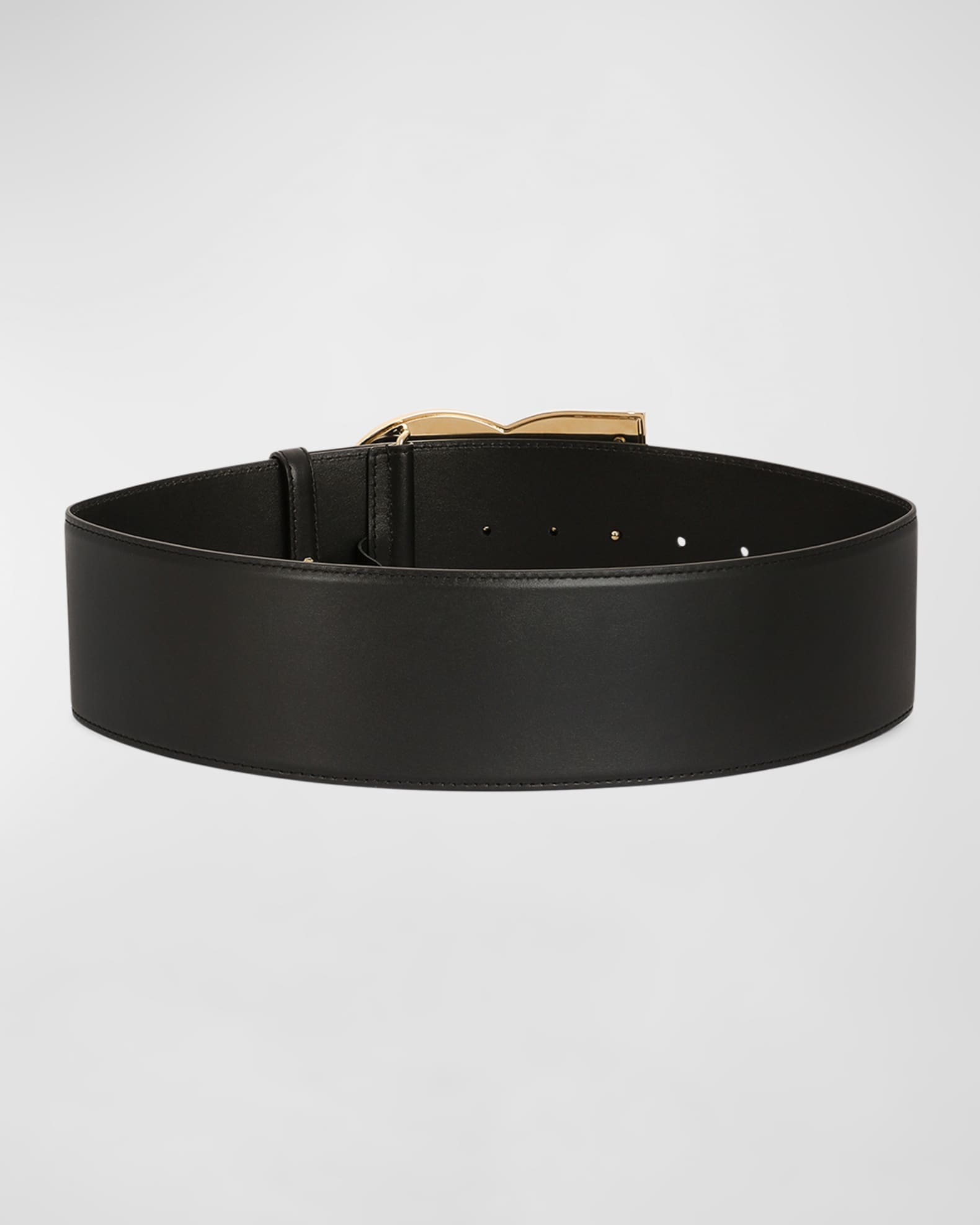 Dolce&Gabbana Interlocking DG Wide Leather Belt | Neiman Marcus