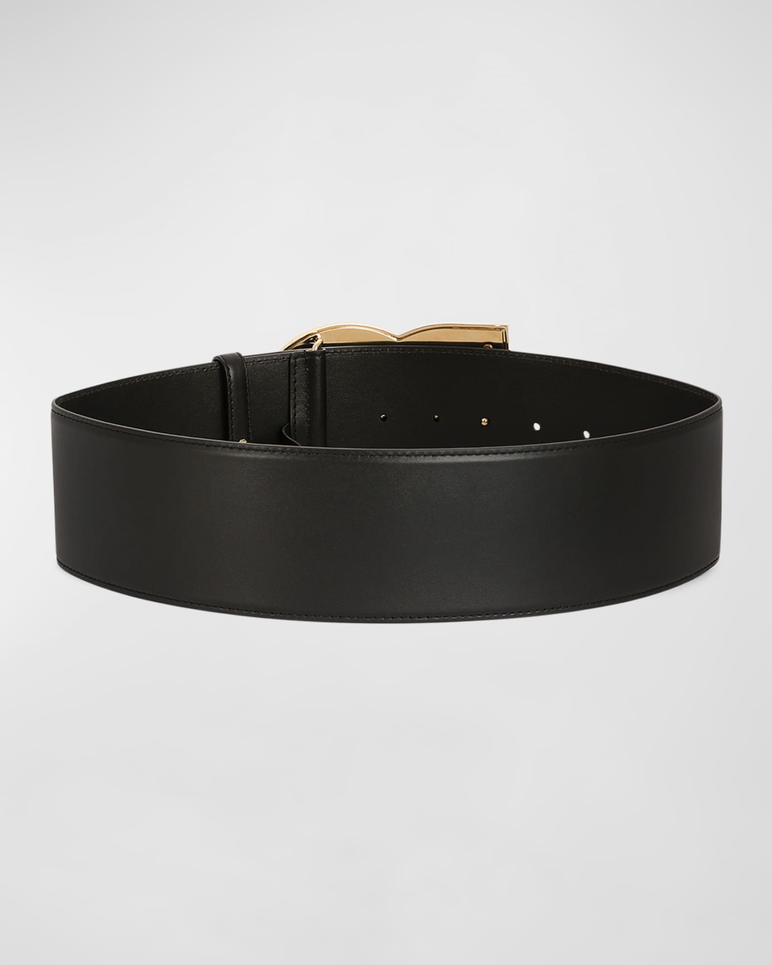Dolce&Gabbana Interlocking DG Wide Leather Belt Neiman Marcus