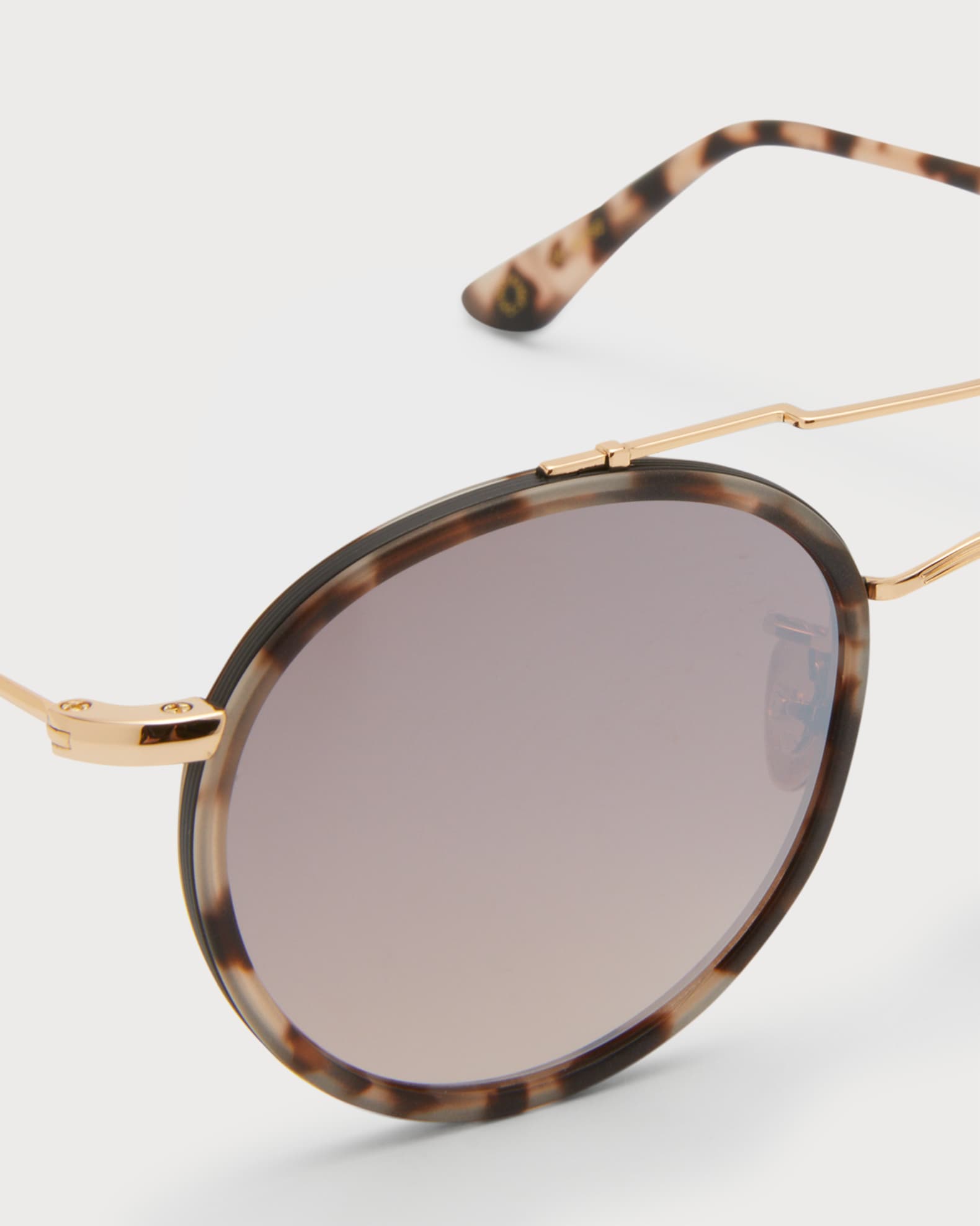 KREWE Men's Porter BrowBar Patterned Sunglasses Neiman Marcus