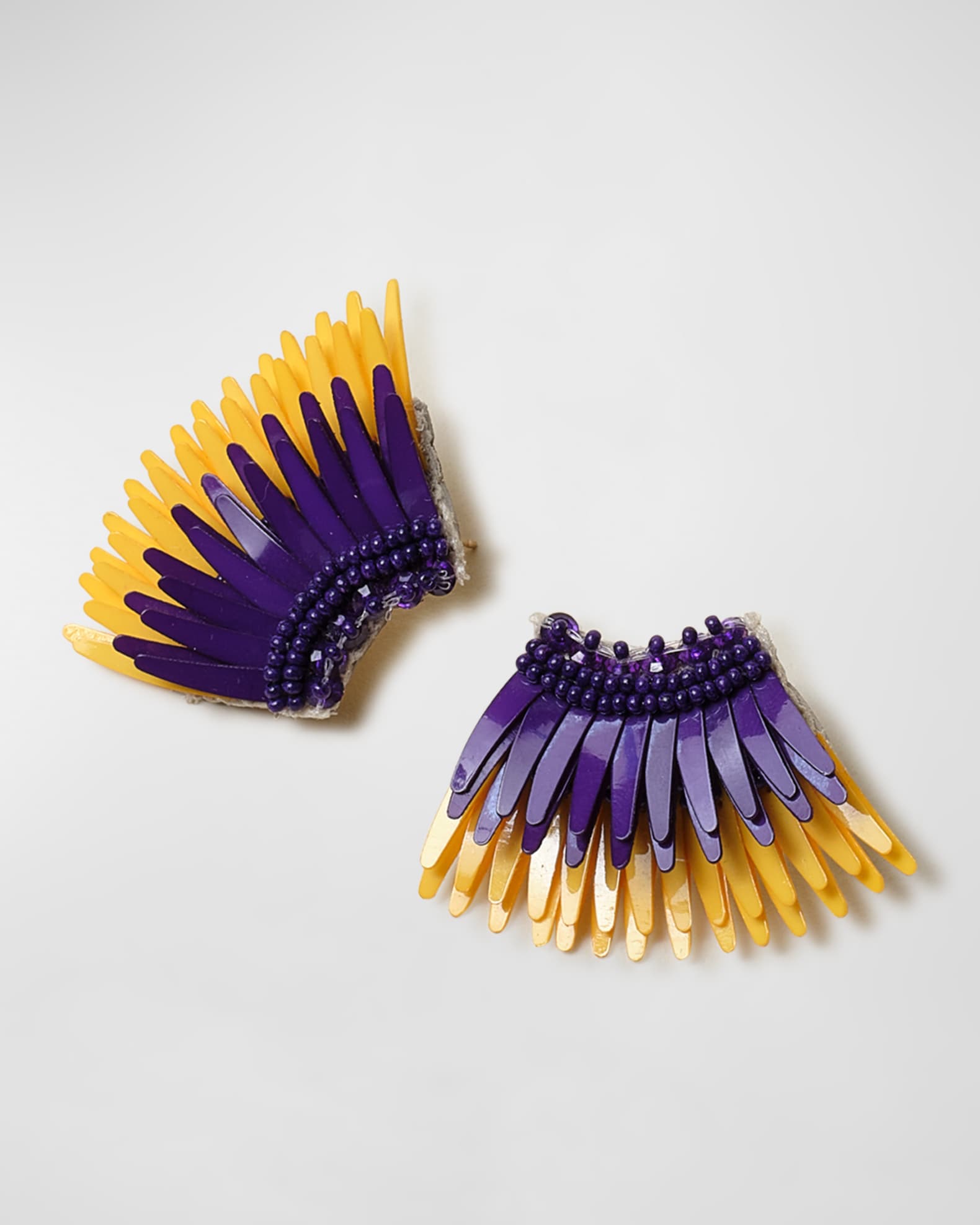 Mini Madeline Gameday Earrings, Purple/Yellow 1
