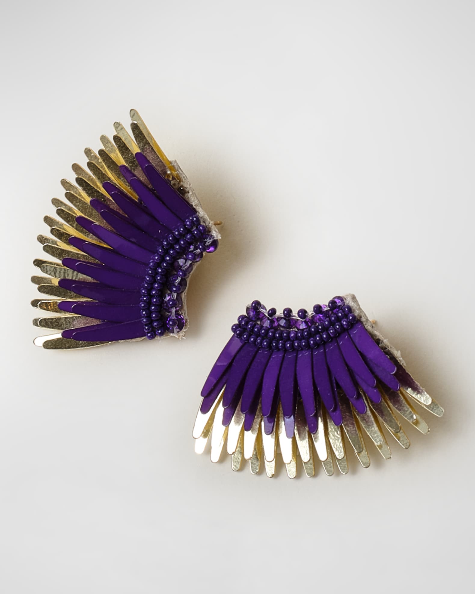 Mini Madeline Gameday Earrings, Purple/Gold 1