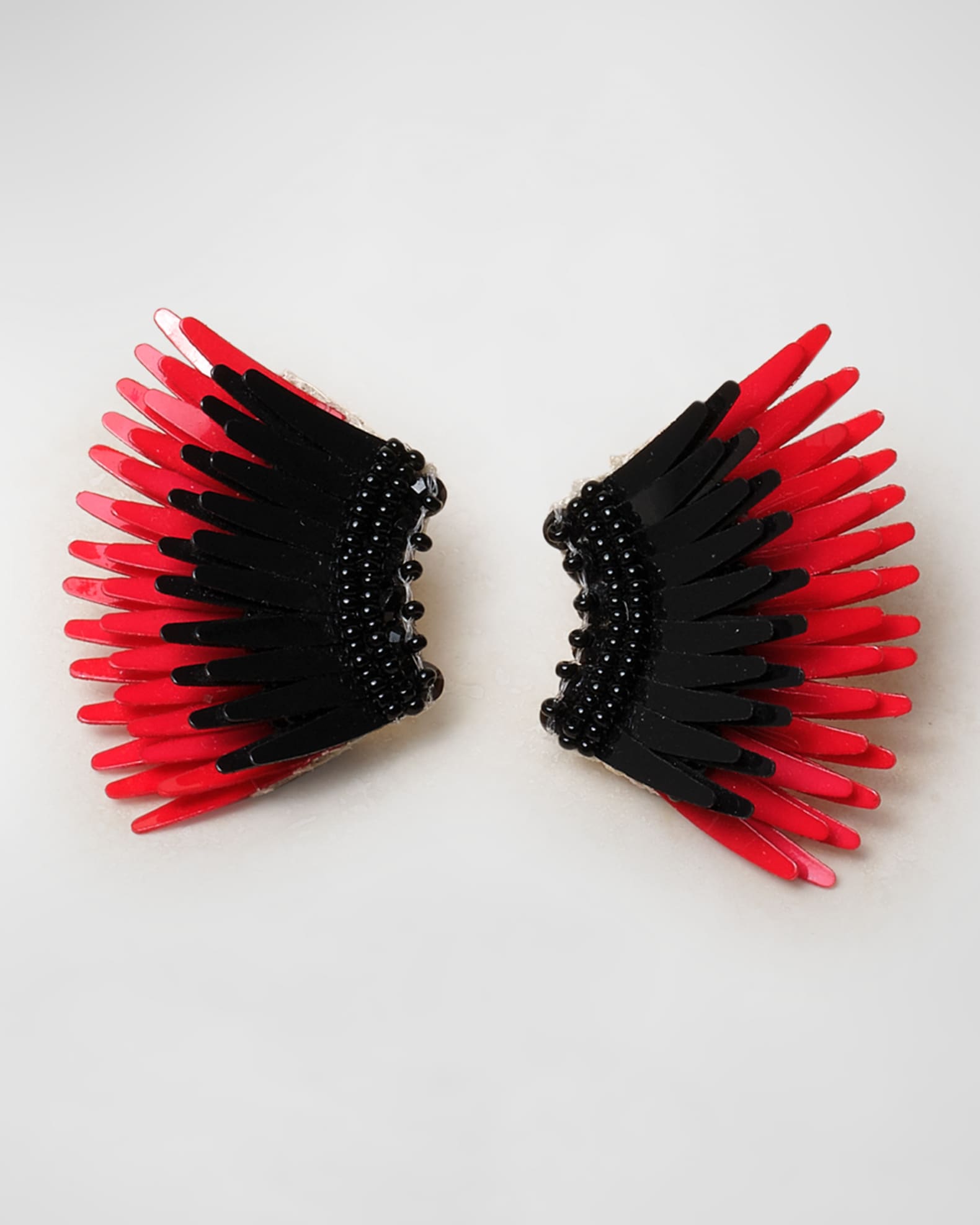 Mini Madeline Gameday Earrings, Black/Red 1