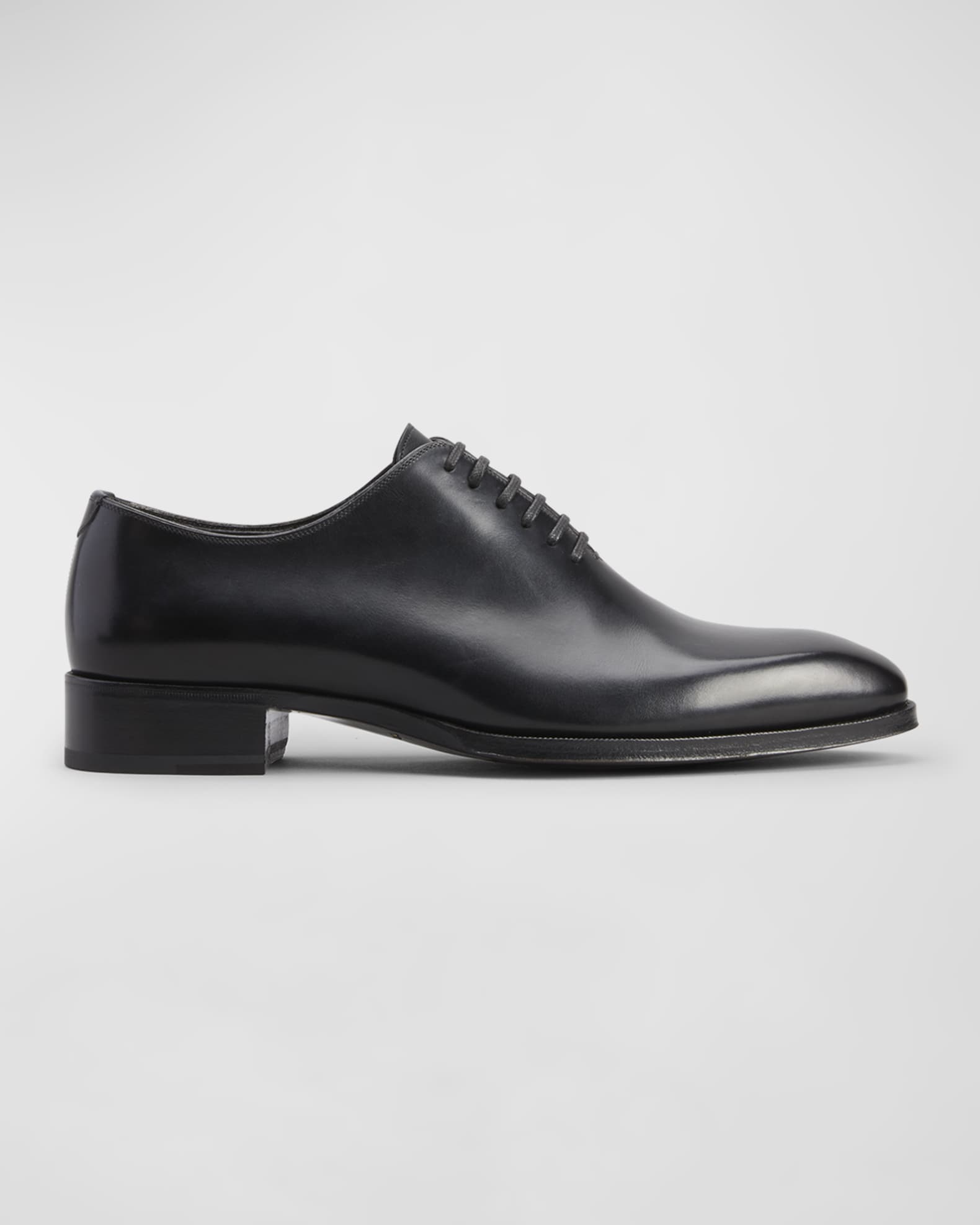 TOM FORD Men's Elkan Burnished Leather Oxfords | Neiman Marcus