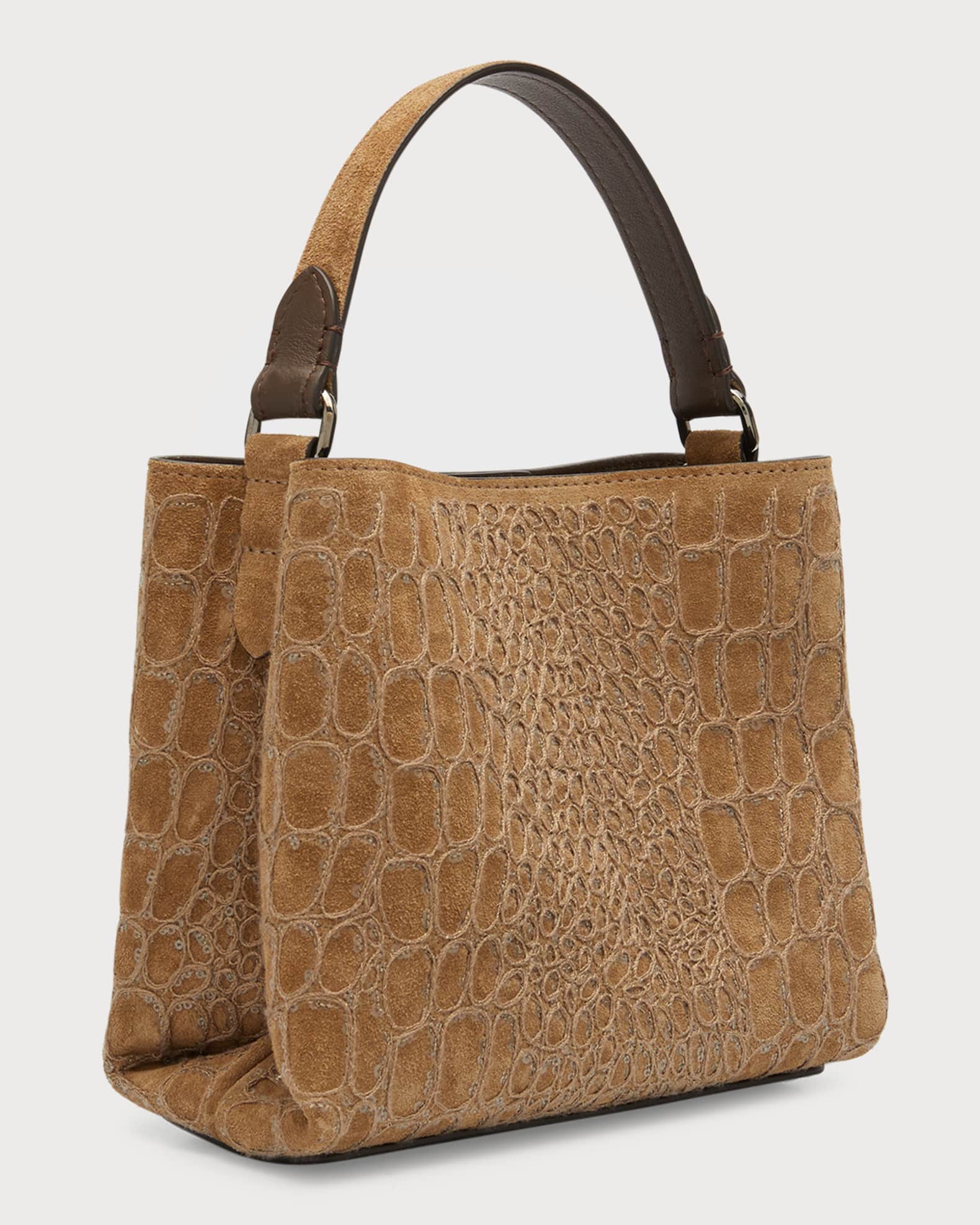 Brunello Cucinelli Mini Sequin Croc Suede TopHandle Bag Neiman Marcus