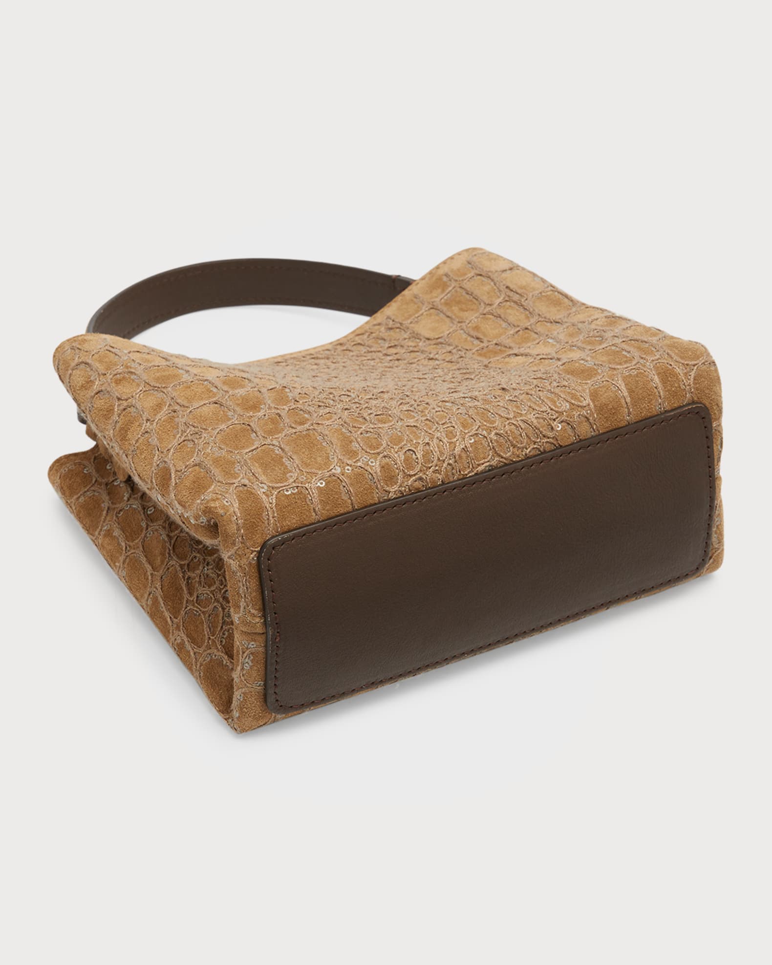 Brunello Cucinelli Mini Sequin Croc Suede TopHandle Bag Neiman Marcus