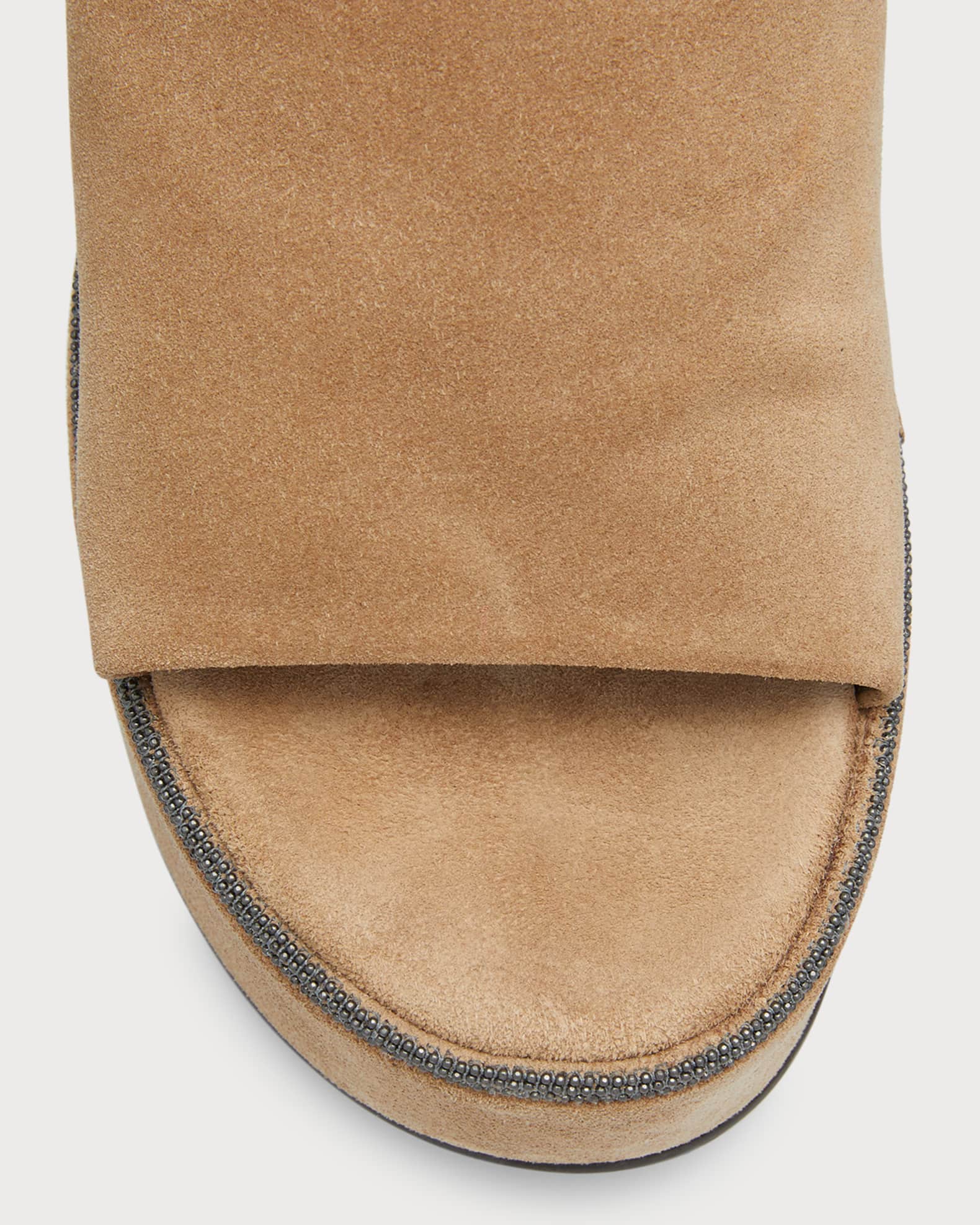 Sandales Brunello Cucinelli En Daim Beige Clair - Bretelles, Talon Aiguille - Taille 36.5 (US 6.5)