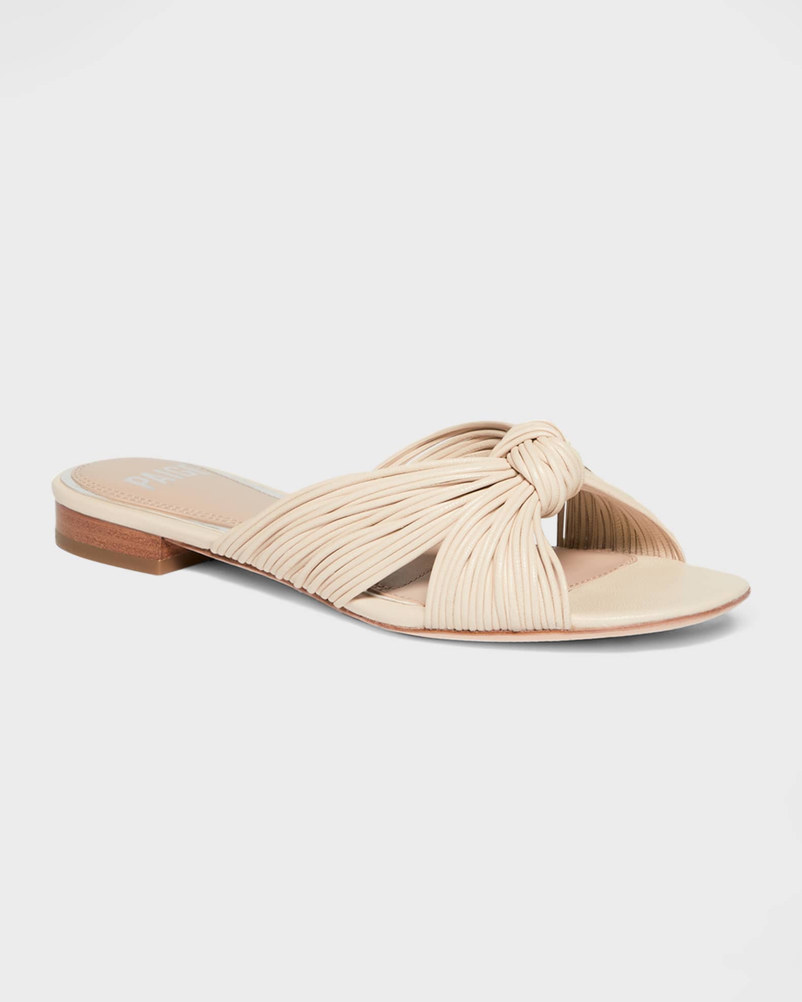 PAIGE Dany Knotted Strappy Flat Sandals | Neiman Marcus