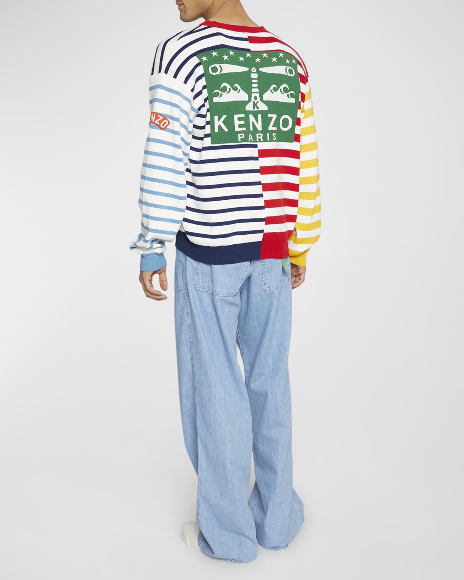 Kenzo Men's Graphic Nautical Striped Sweater | Neiman Marcus