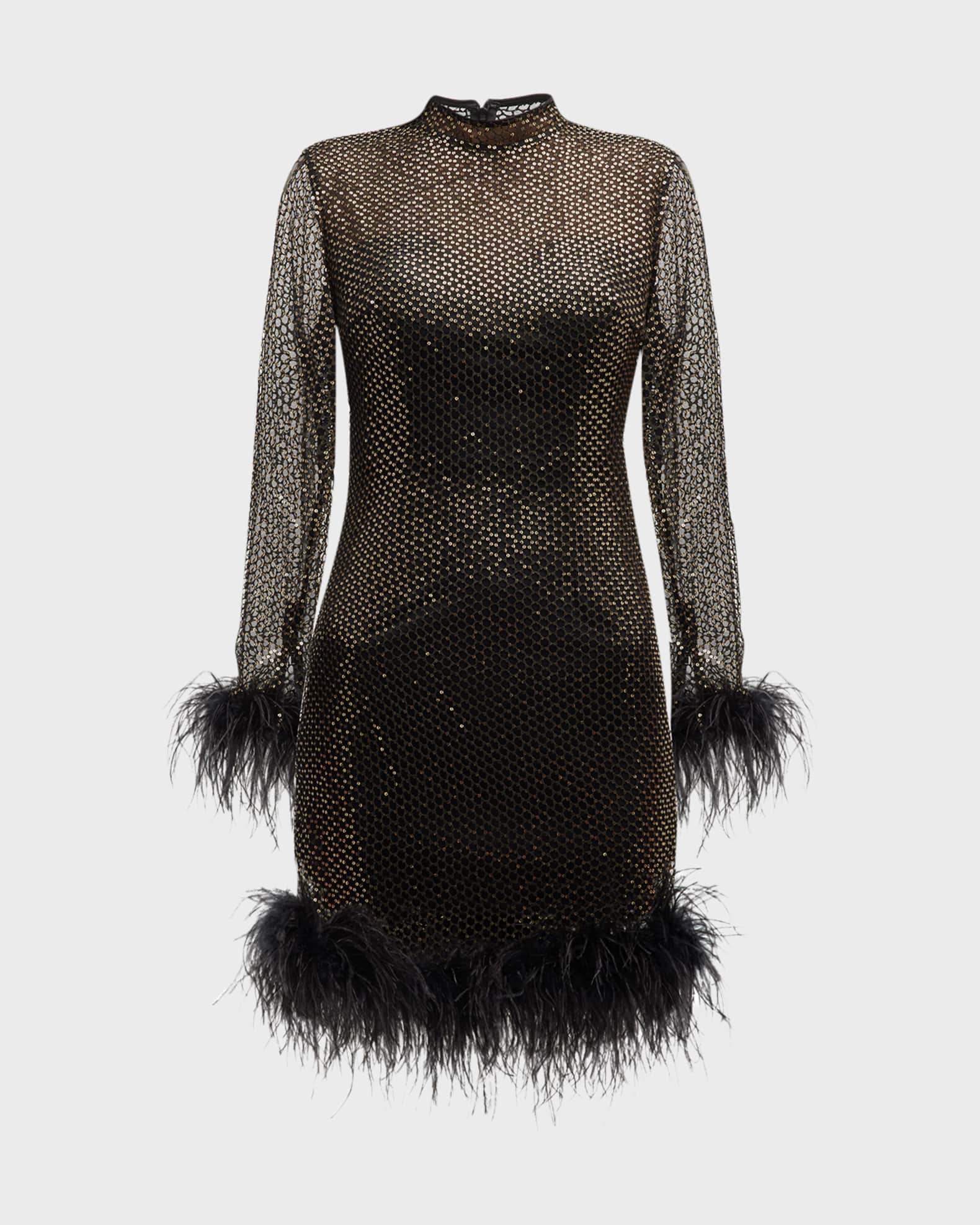 Vintage Sequin Mock Neck Bodycon Dress Perfect for Spring  Fall