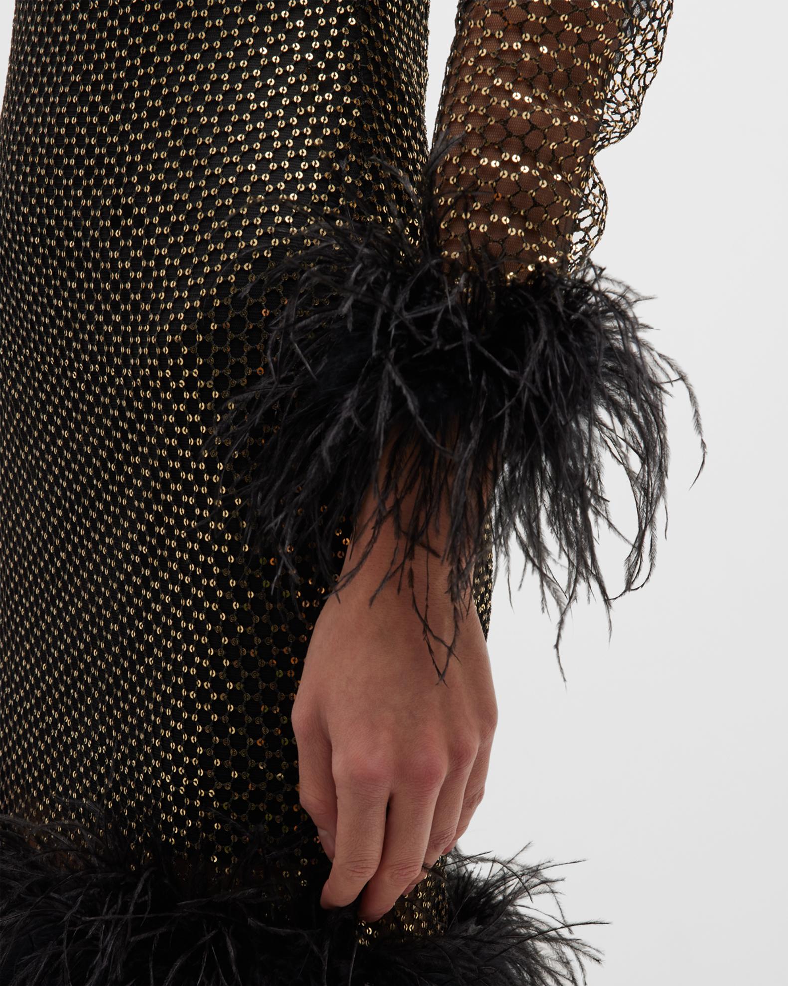 Feather Mock Neck Midi