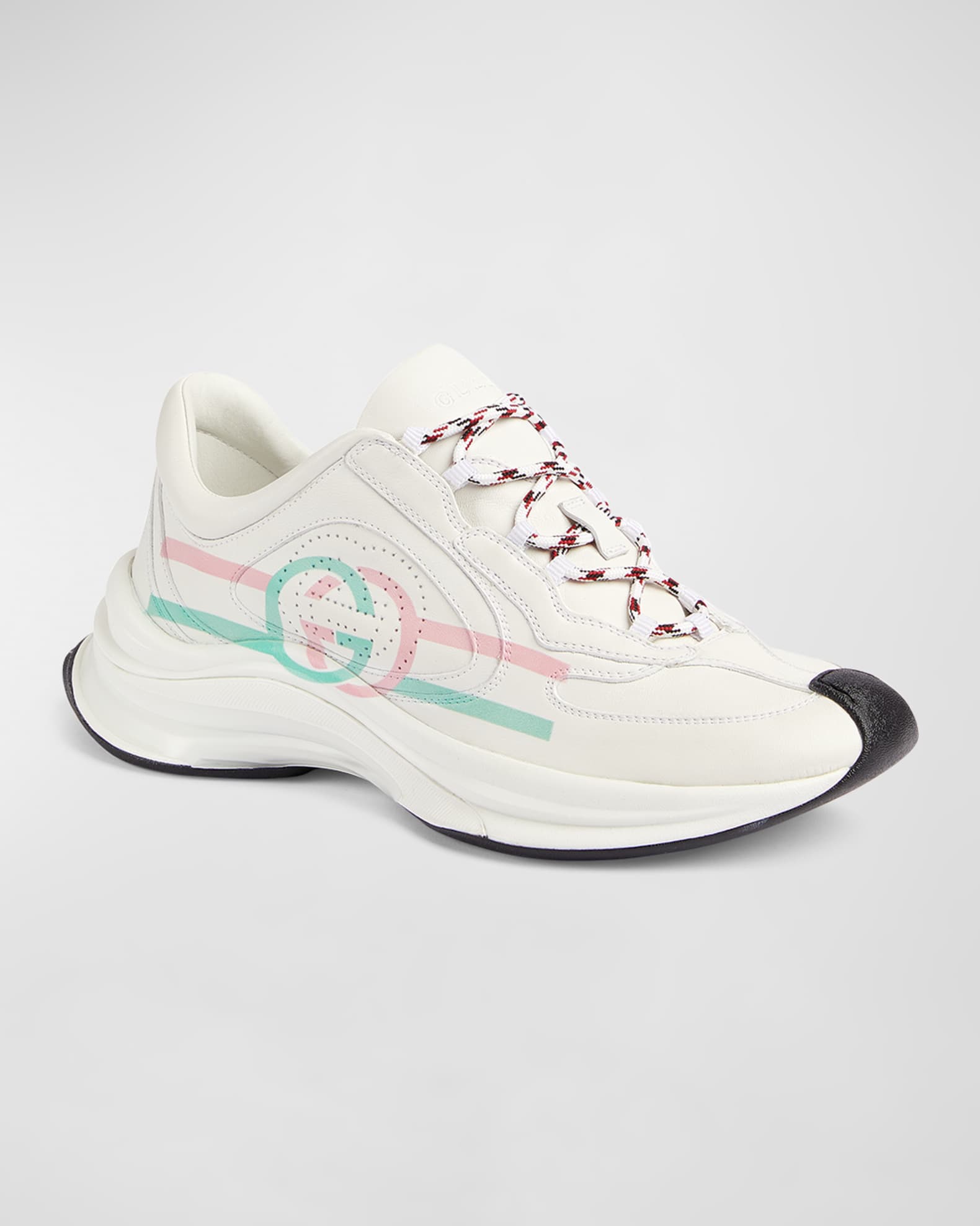 Gucci Leather Logo Multicolor Runner Sneakers | Neiman Marcus
