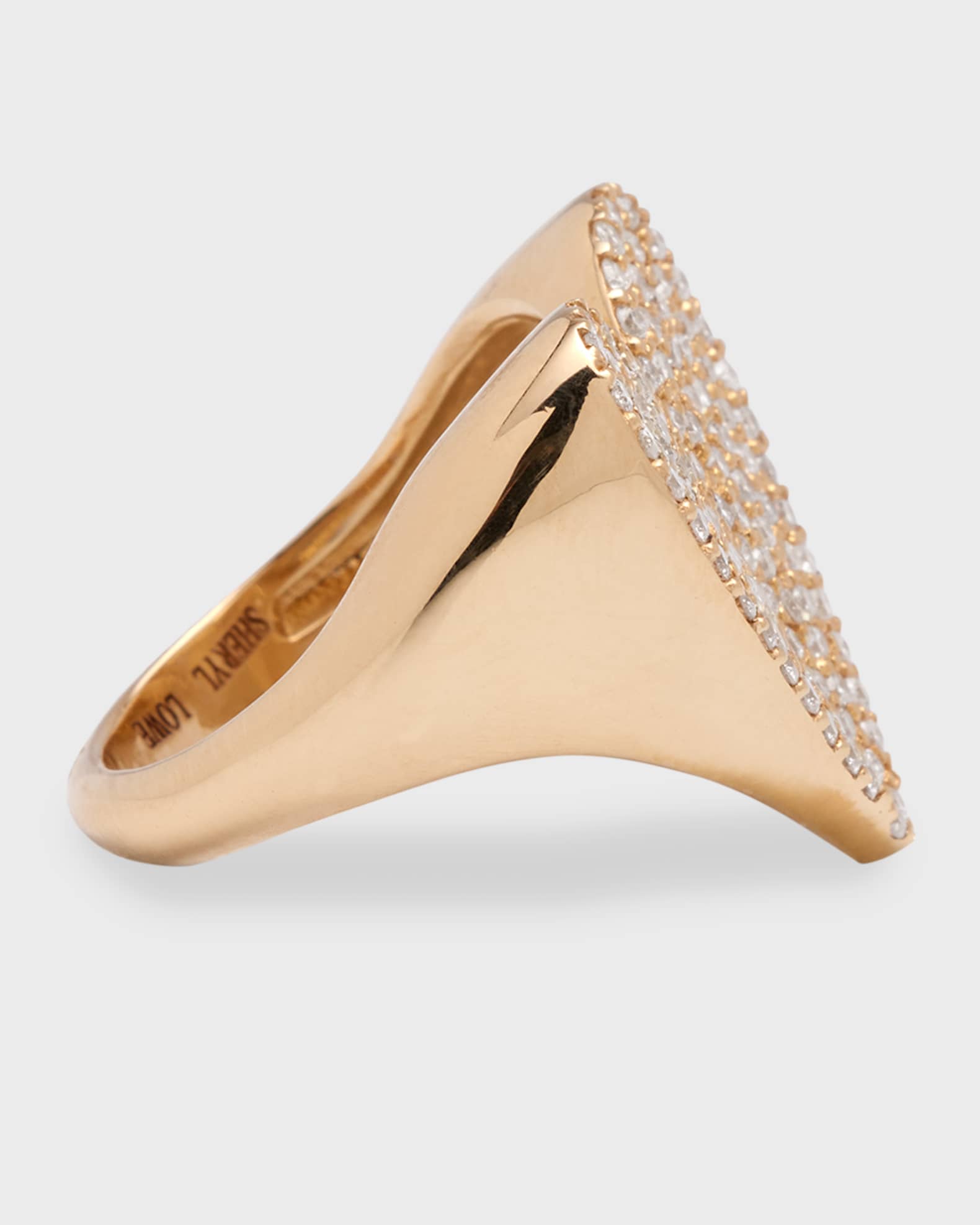 Sheryl Lowe 14K Yellow Gold Folded Heart Diamond Ring, Size 7 | Neiman ...