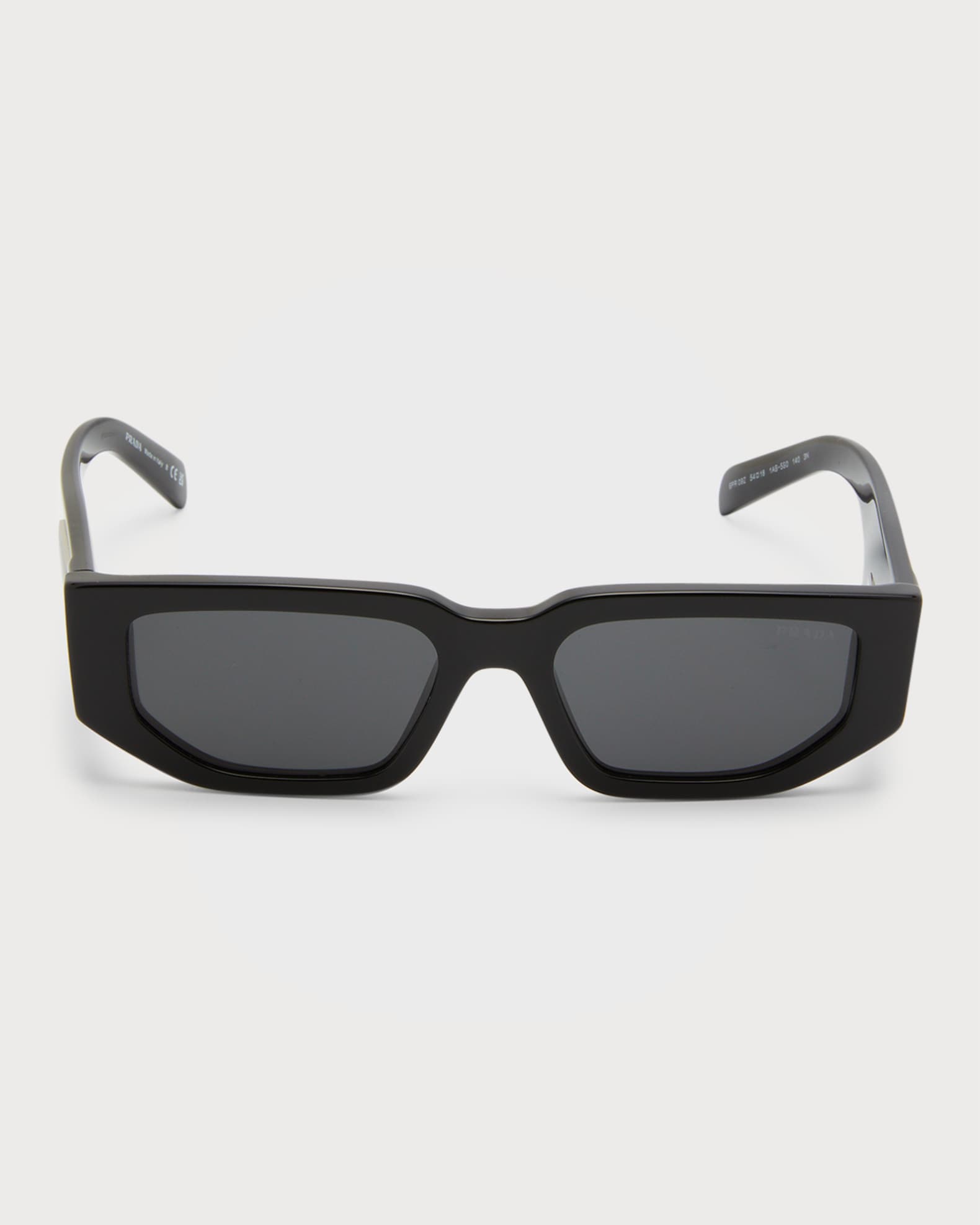Prada Triangle Logo Bicolor Rectangle Sunglasses | Neiman Marcus