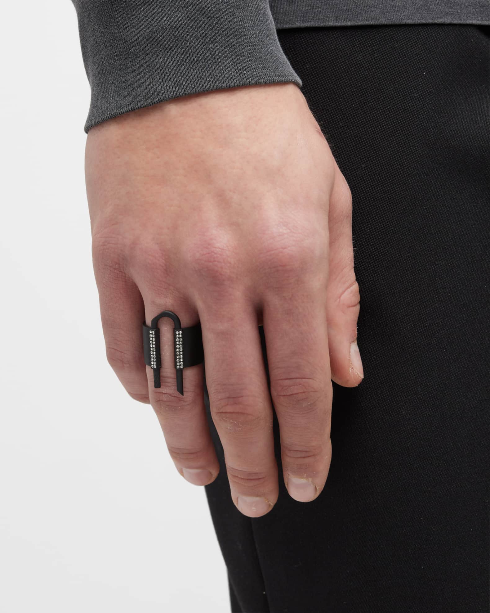 Givenchy Men s U Lock Ring with Crystals Neiman Marcus