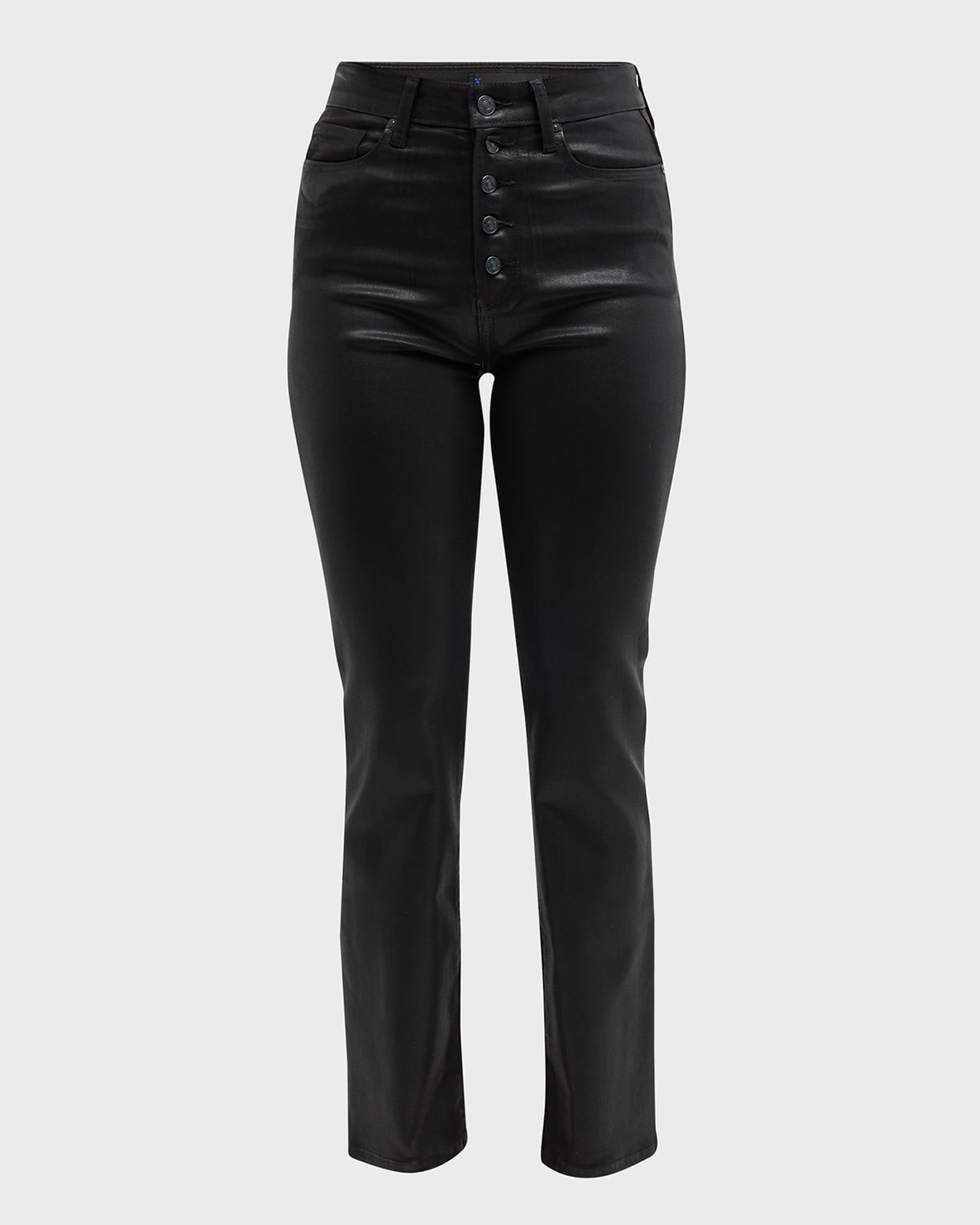 PAIGE Flaunt Coated Straight Ankle Jeans Neiman Marcus
