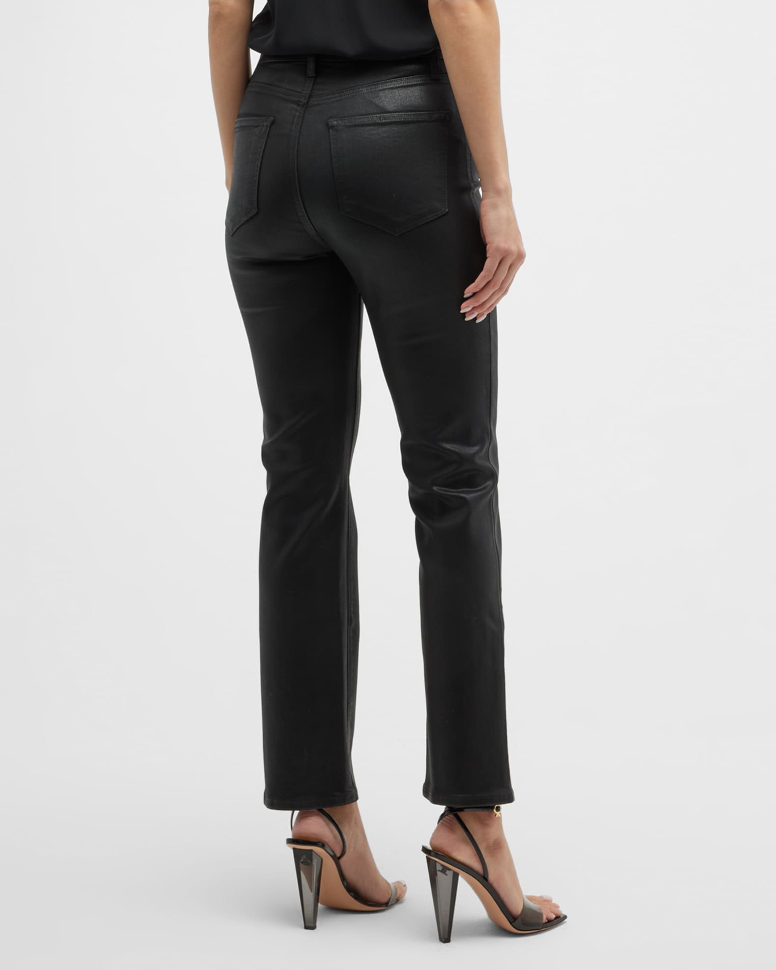 PAIGE Flaunt Coated Straight Ankle Jeans Neiman Marcus