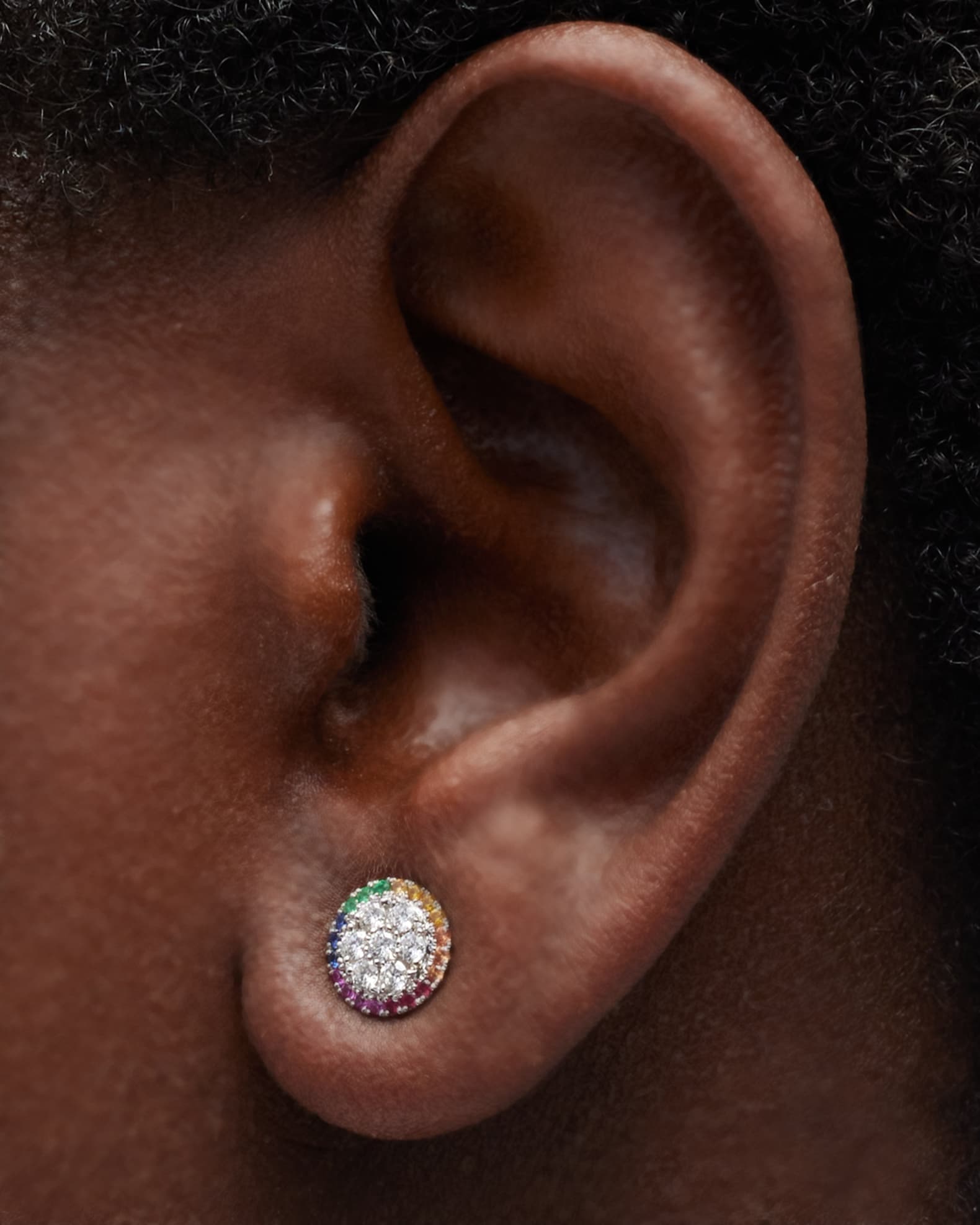 Firenze II 18k White Gold Diamond & Sapphire Earrrings 1