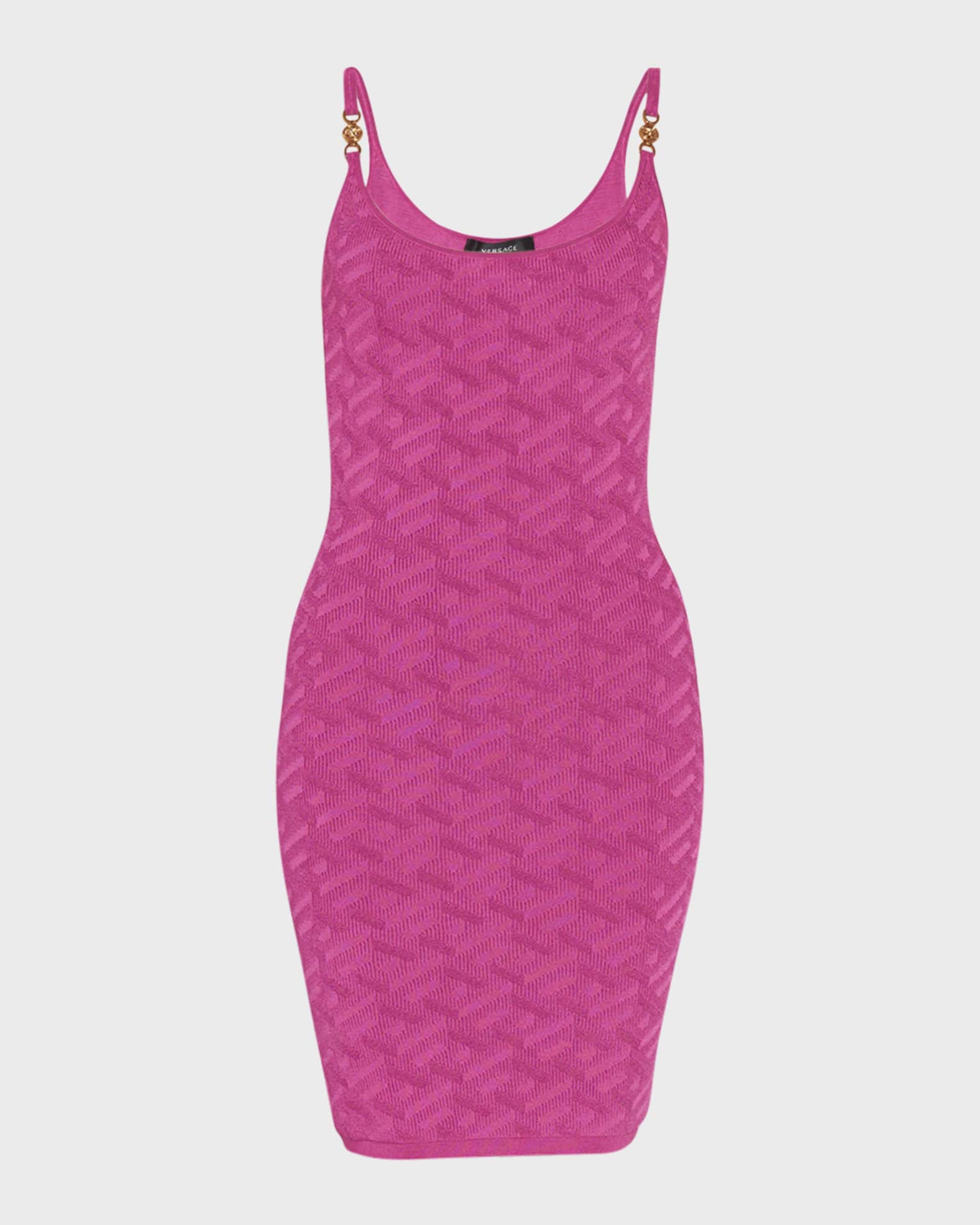 Versace Medusa La Greca Knit Mini Dress | Neiman Marcus