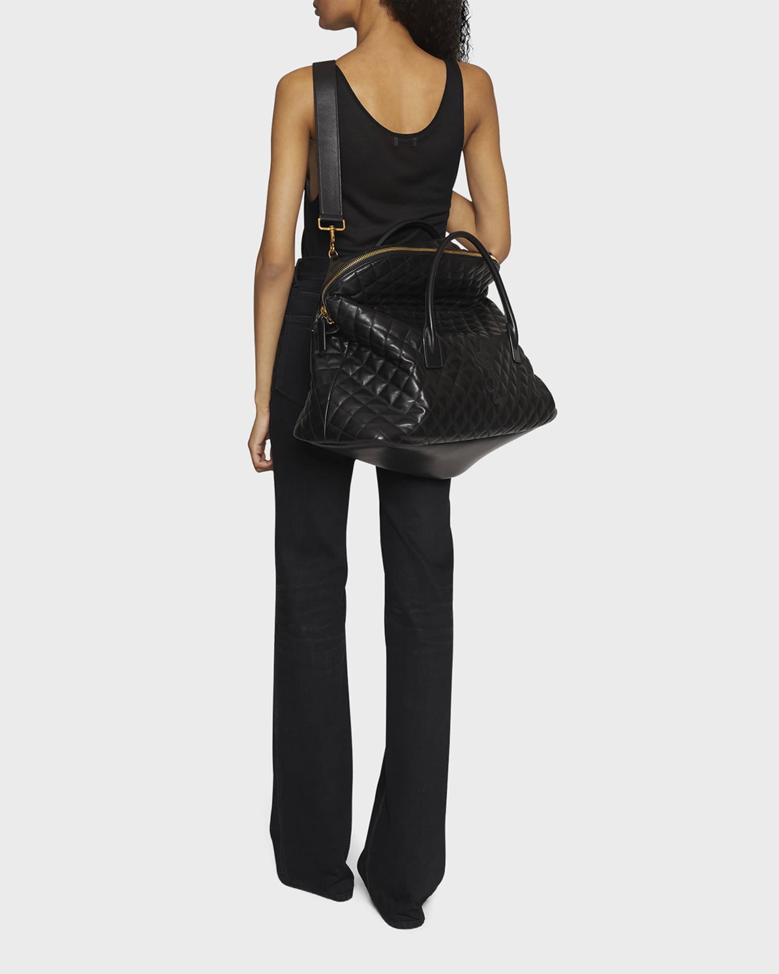 Saint Laurent ES Giant Travel Bag in Quilted Leather - Black - Women