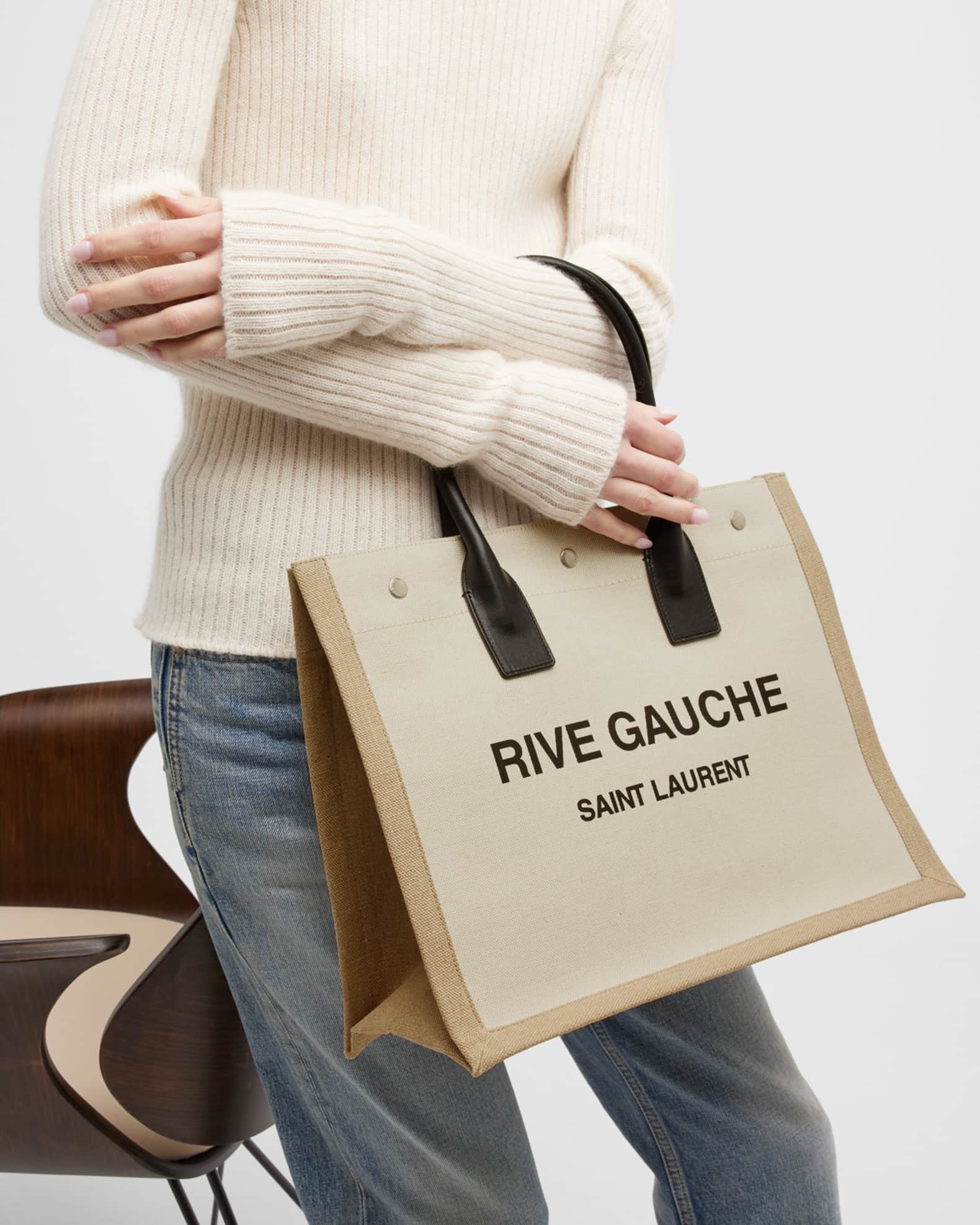 Rive Gauche Small Tote in Canvas