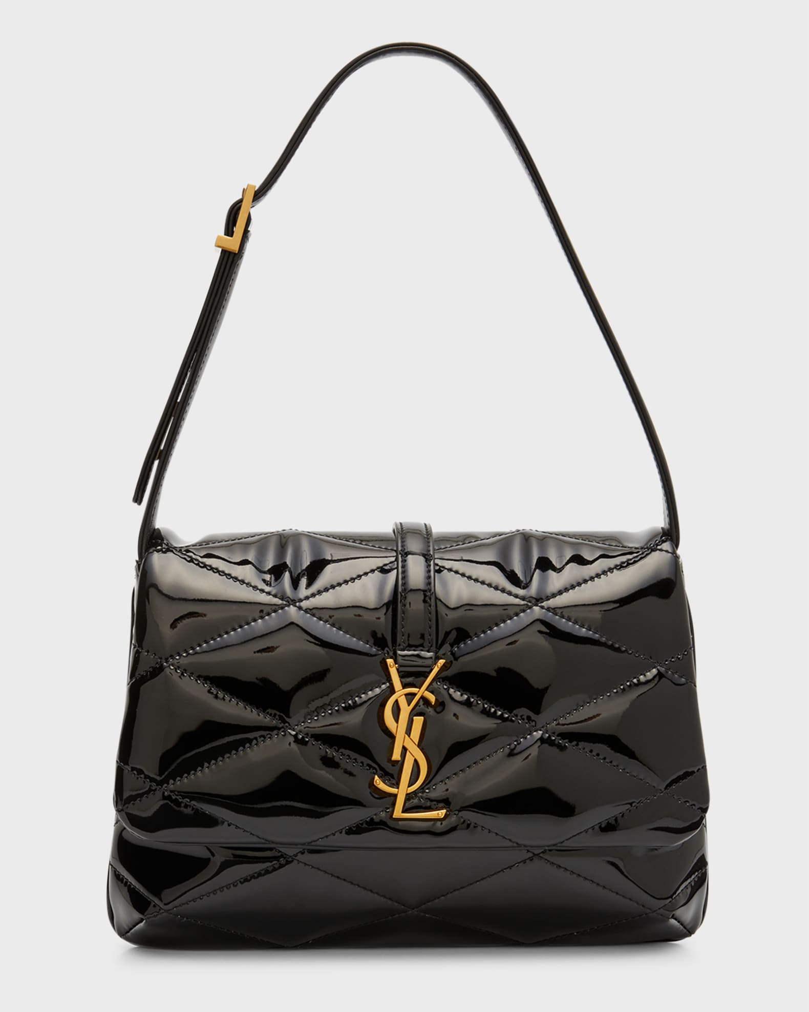 Saint Laurent Le 57 Flap YSL Shoulder Bag in Quilted Patent Leather Neiman Marcus