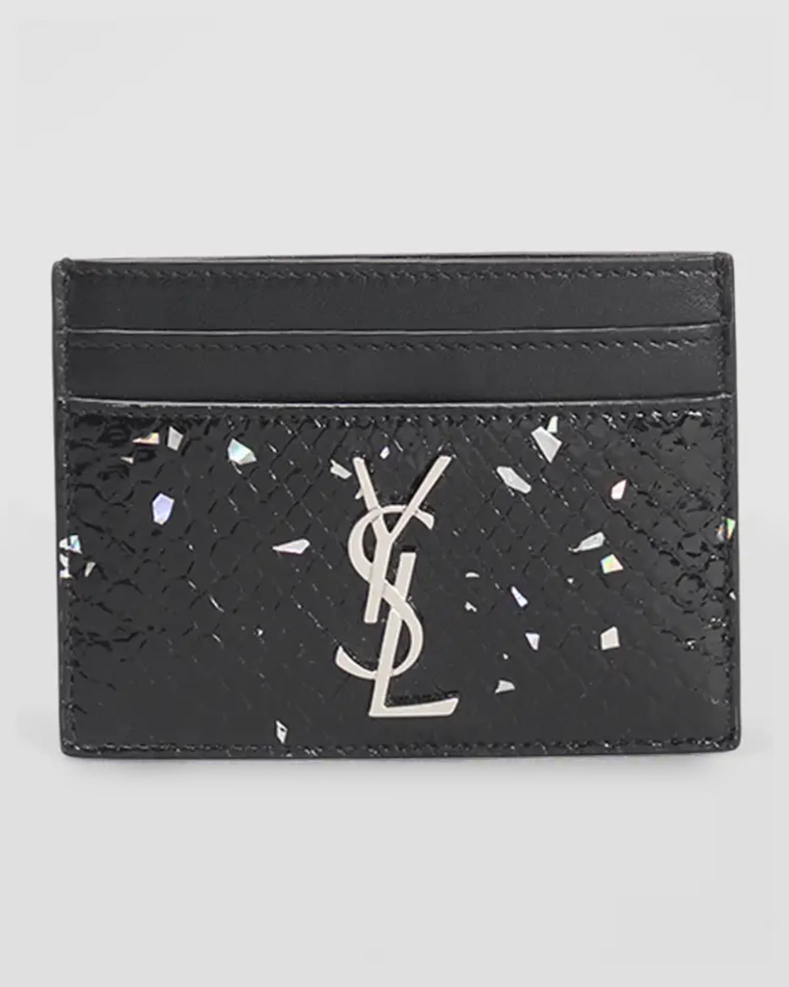 Saint Laurent YSL Monogram Card Case in Python Neiman Marcus