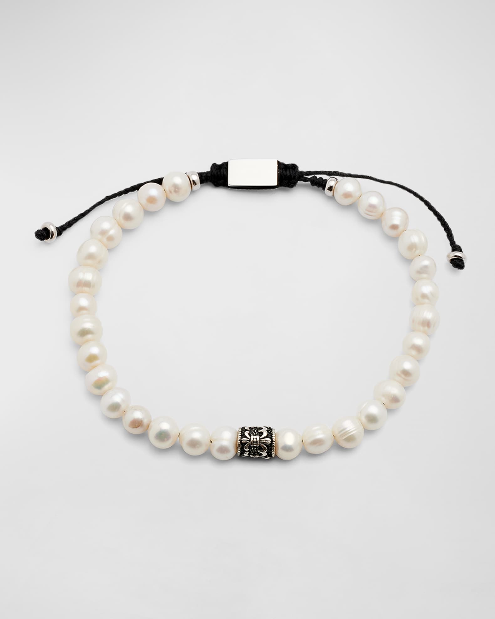 Men's Freshwater Pearl Bracelet with Filigree Spacer 0