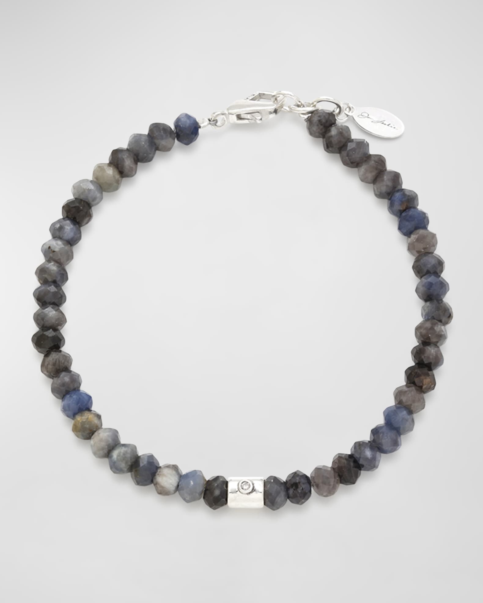 Men's Blue Sapphire Beaded Bracelet 0