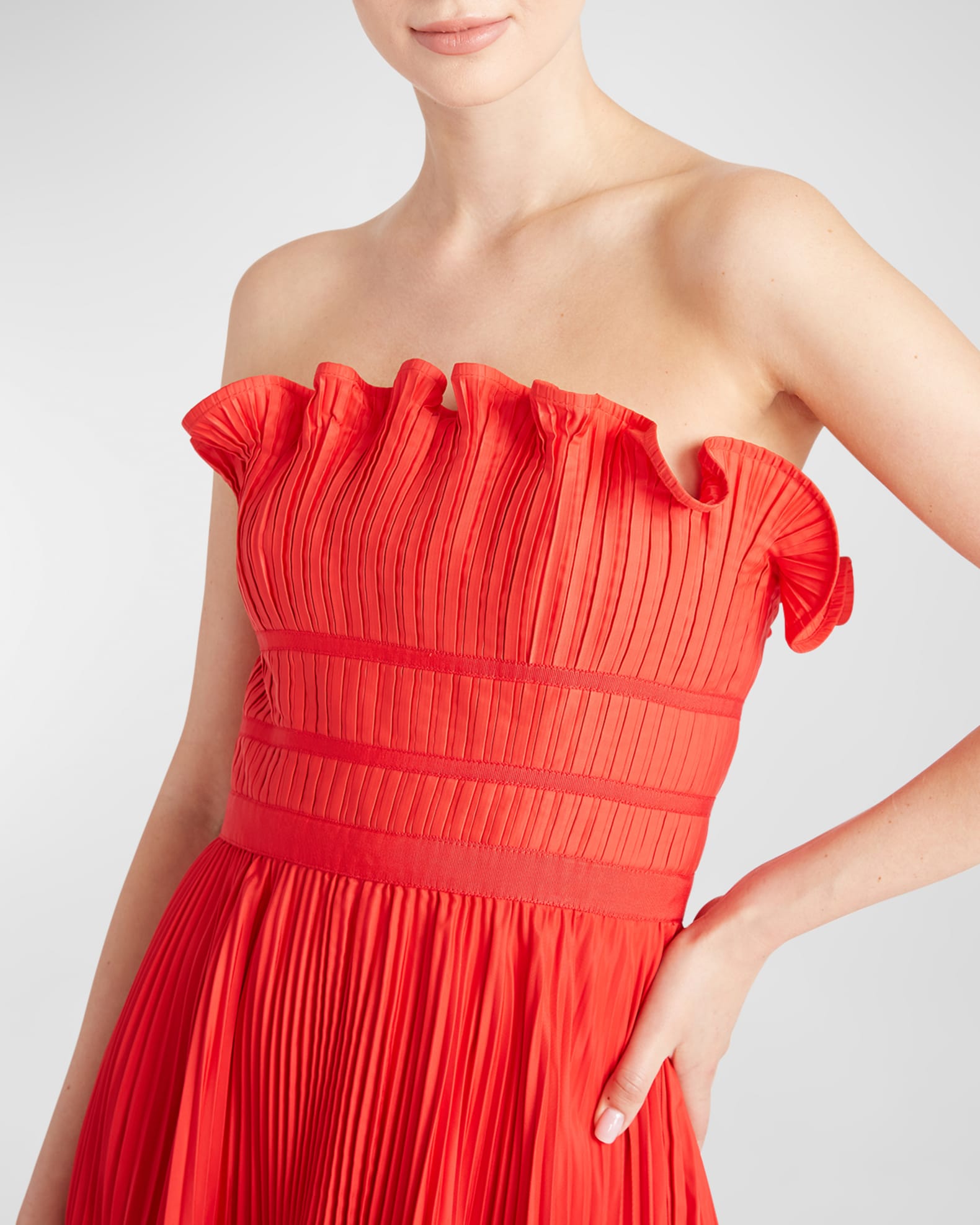 AMUR Lorena Pleated Strapless Mini Dress | Neiman Marcus