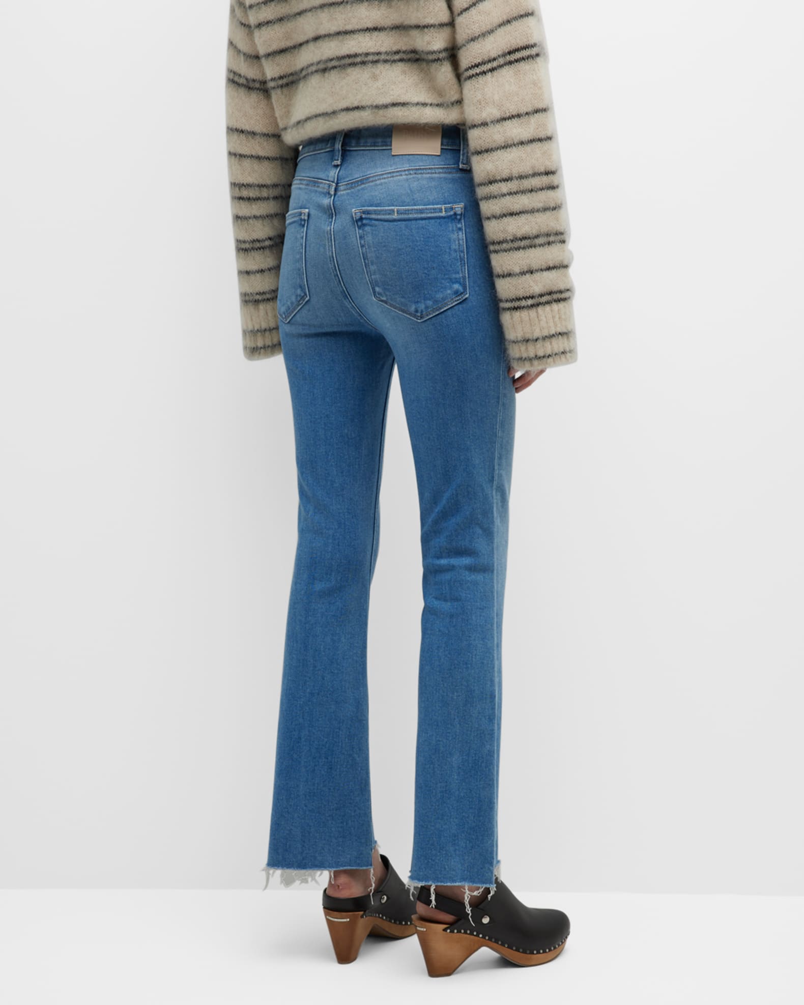 Claudine Cropped Flare Raw Hem Jeans