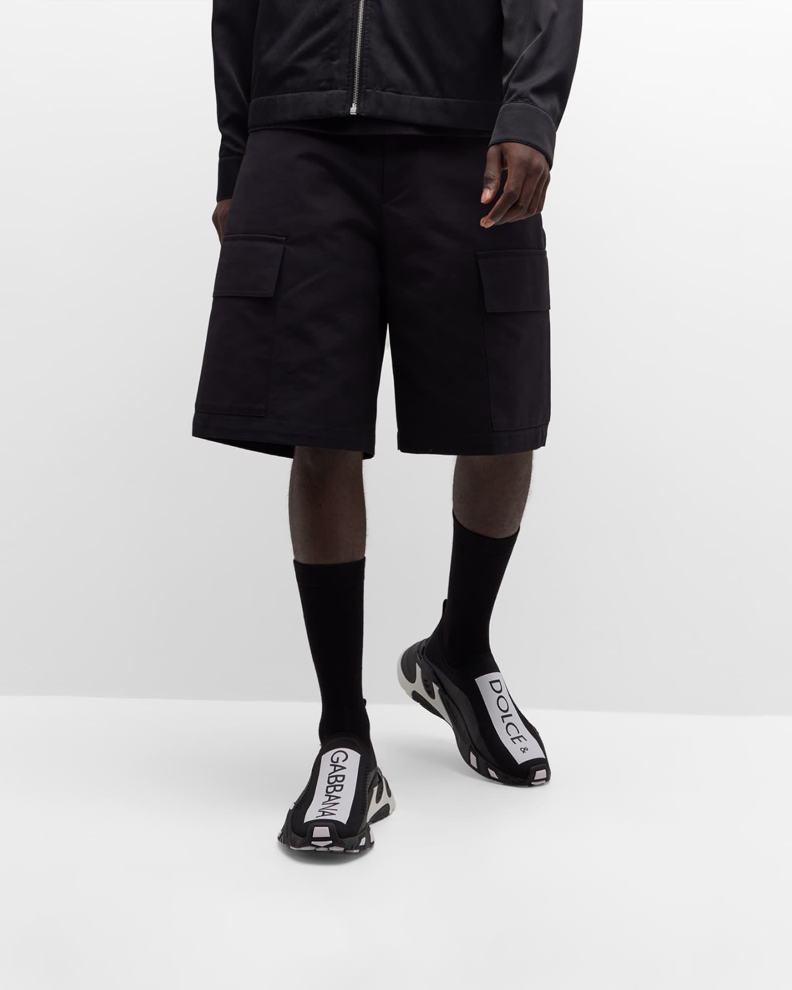 Men's Fast Logo-Stripe Sock Sneakers 1