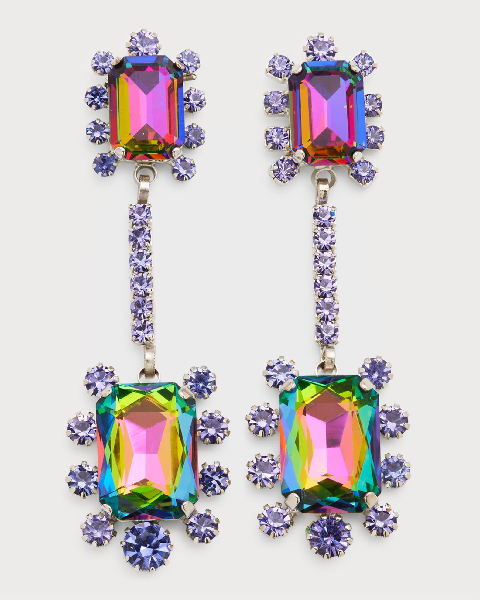 Crystal Chain Linear Dangle Earrings main image 1