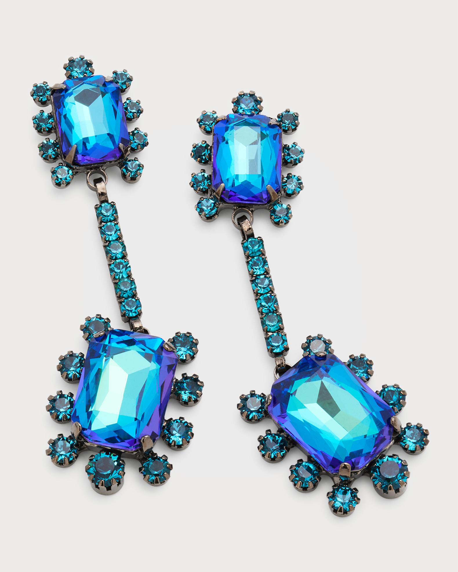 Elizabeth Cole Gaia Linear Crystal Dangle Earrings | Neiman Marcus