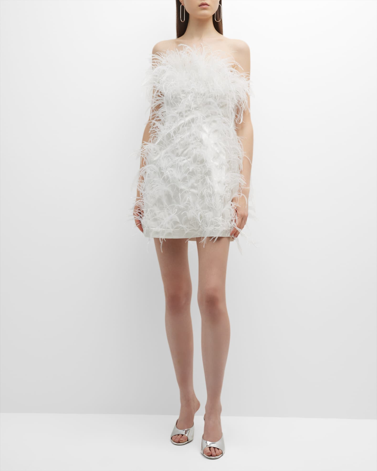 Cult Gaia Ashlyn Strapless Feather Mini Dress | Neiman Marcus