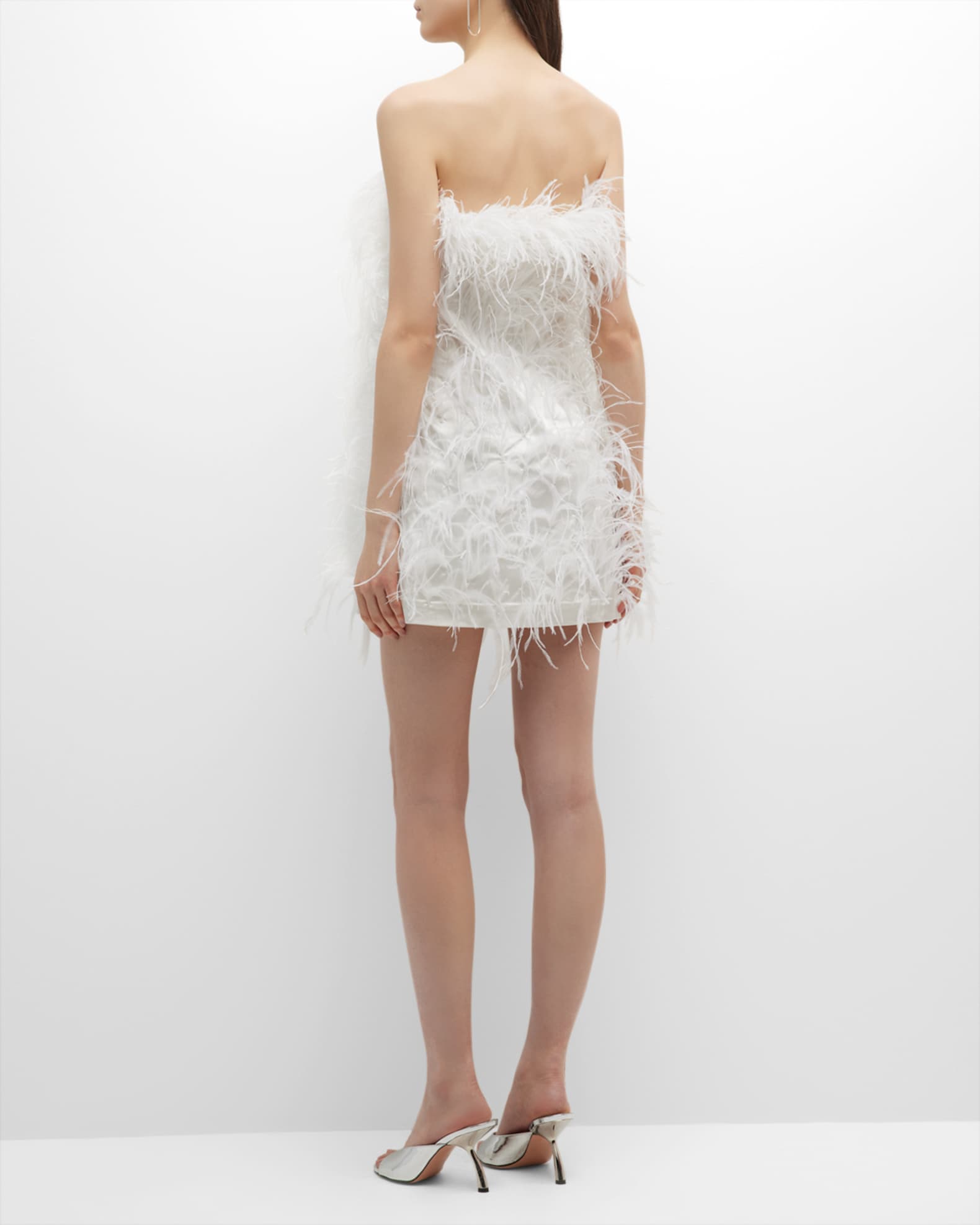 Cult Gaia Ashlyn Strapless Feather Mini Dress | Neiman Marcus