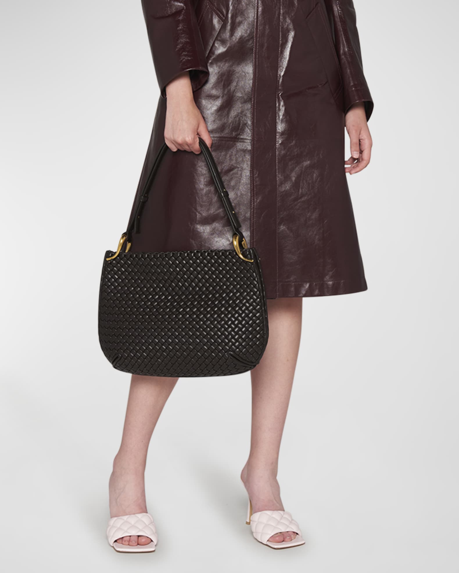 Bottega Veneta Pipe Medium Intreccio Shoulder Bag | Neiman Marcus