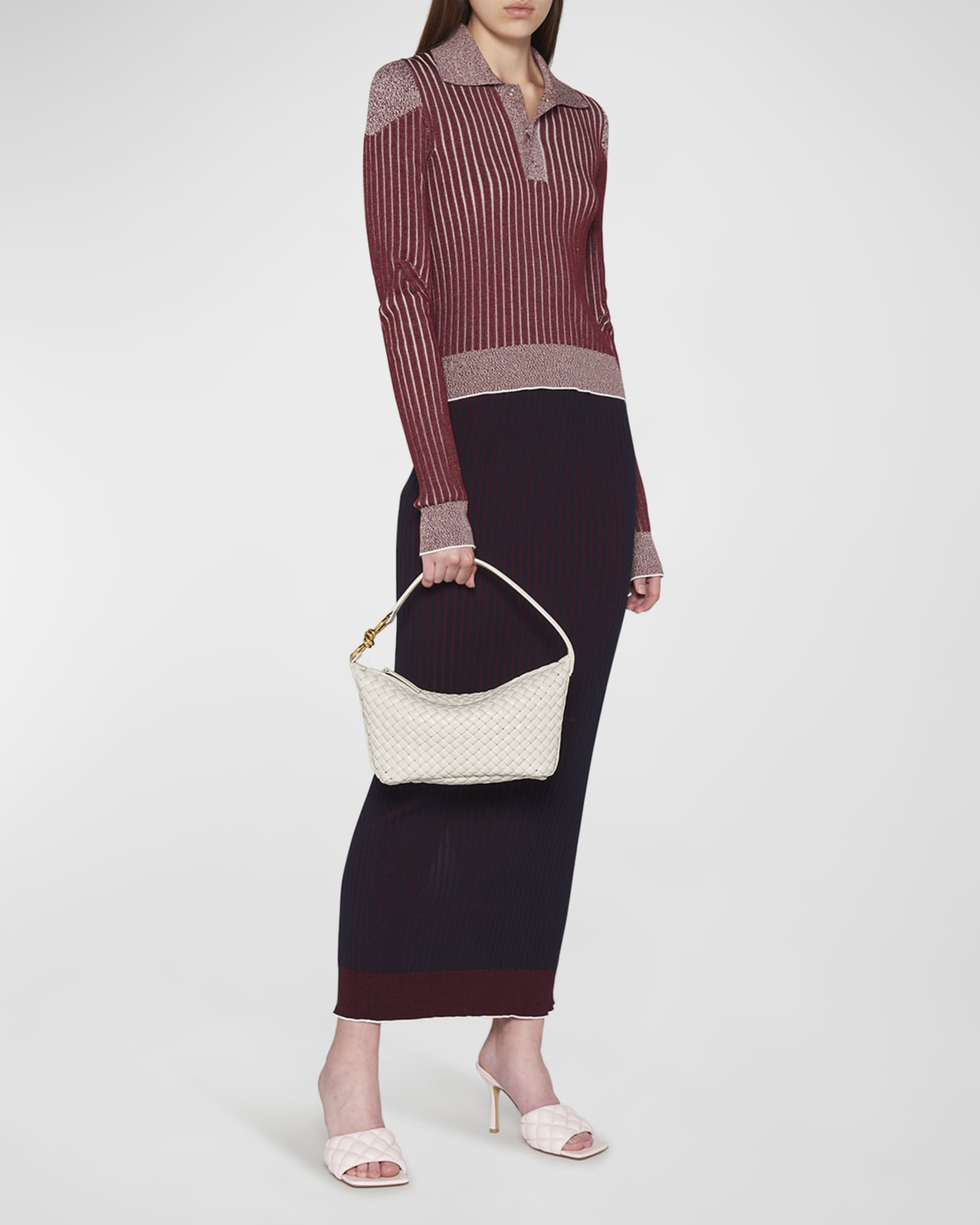 Bottega Veneta Knot Intrecciato Lambskin Shoulder Bag | Neiman Marcus