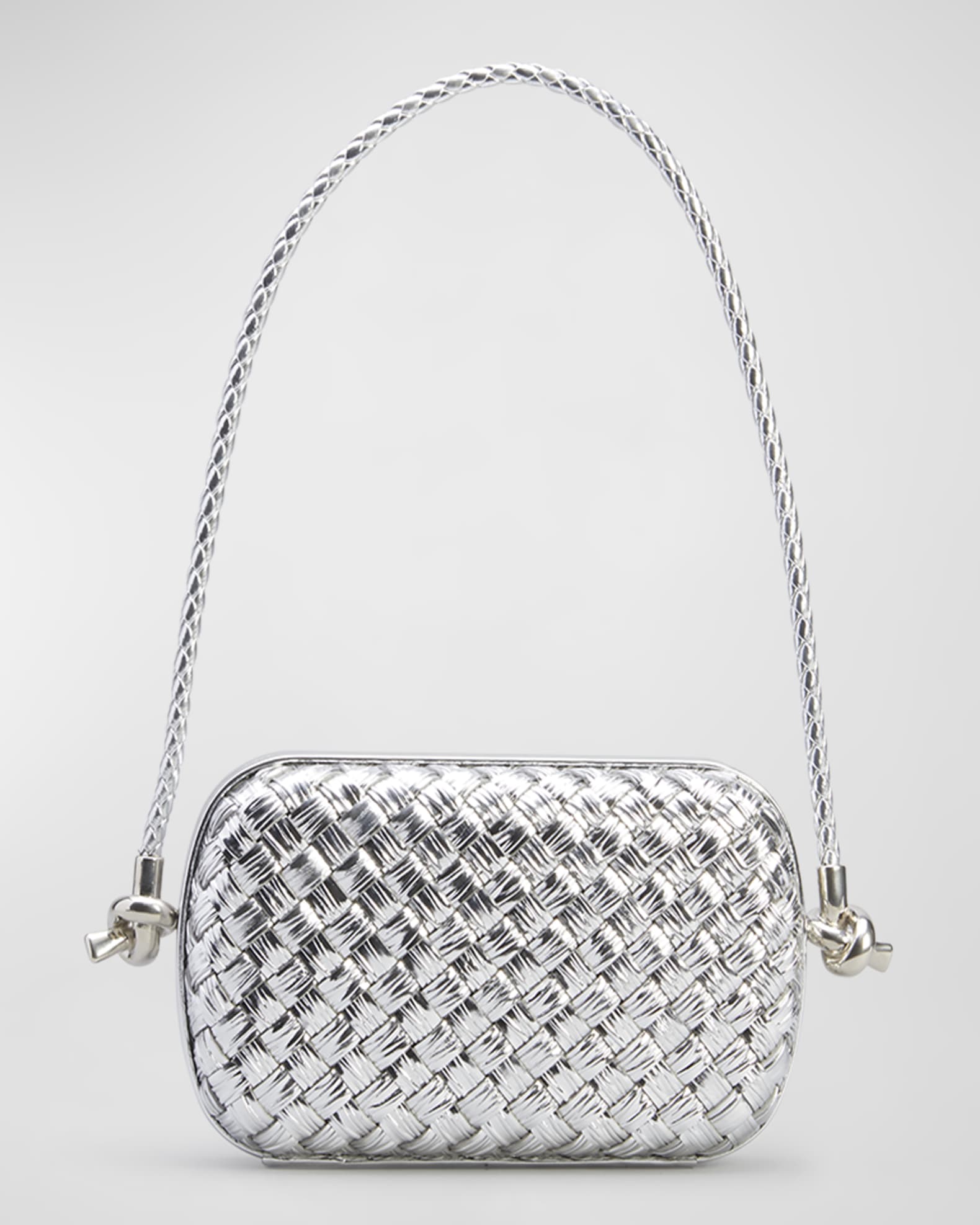 Bottega Veneta Mini Loop Silver Bag in Metallic