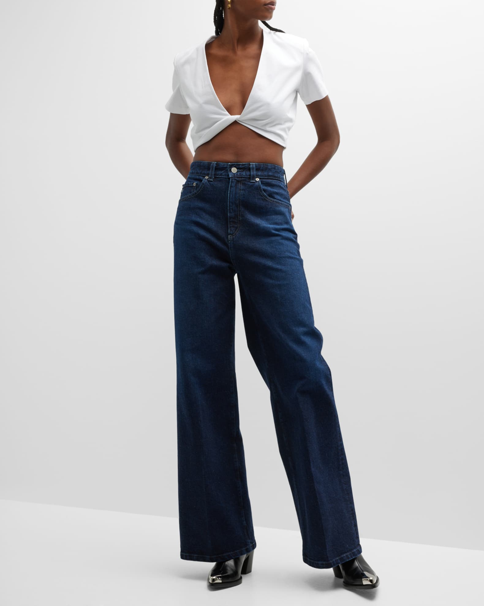 AG Jeans Deven Ultra High Rise Wide-Leg Jeans | Neiman Marcus