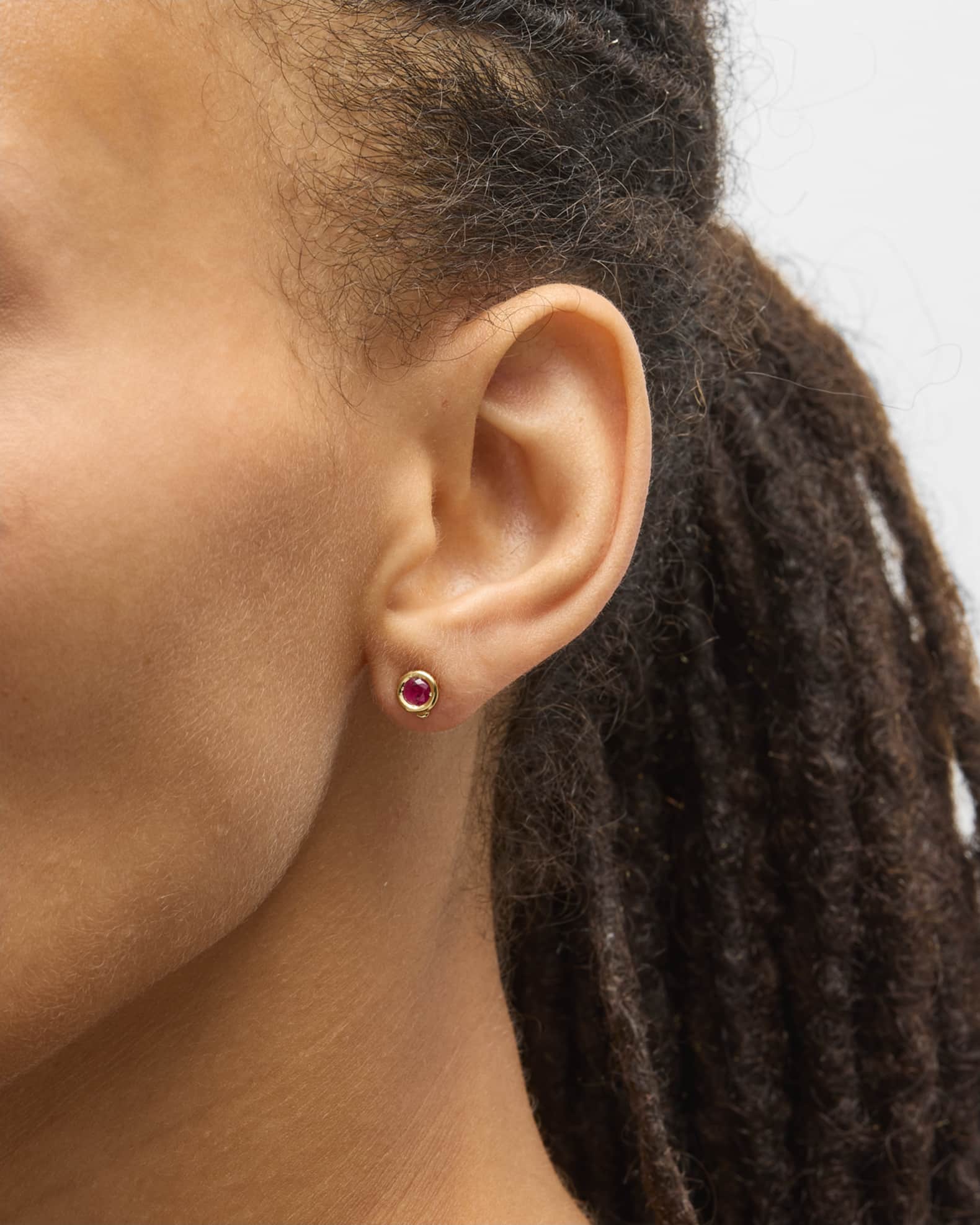Tiny ruby stud earrings on sale